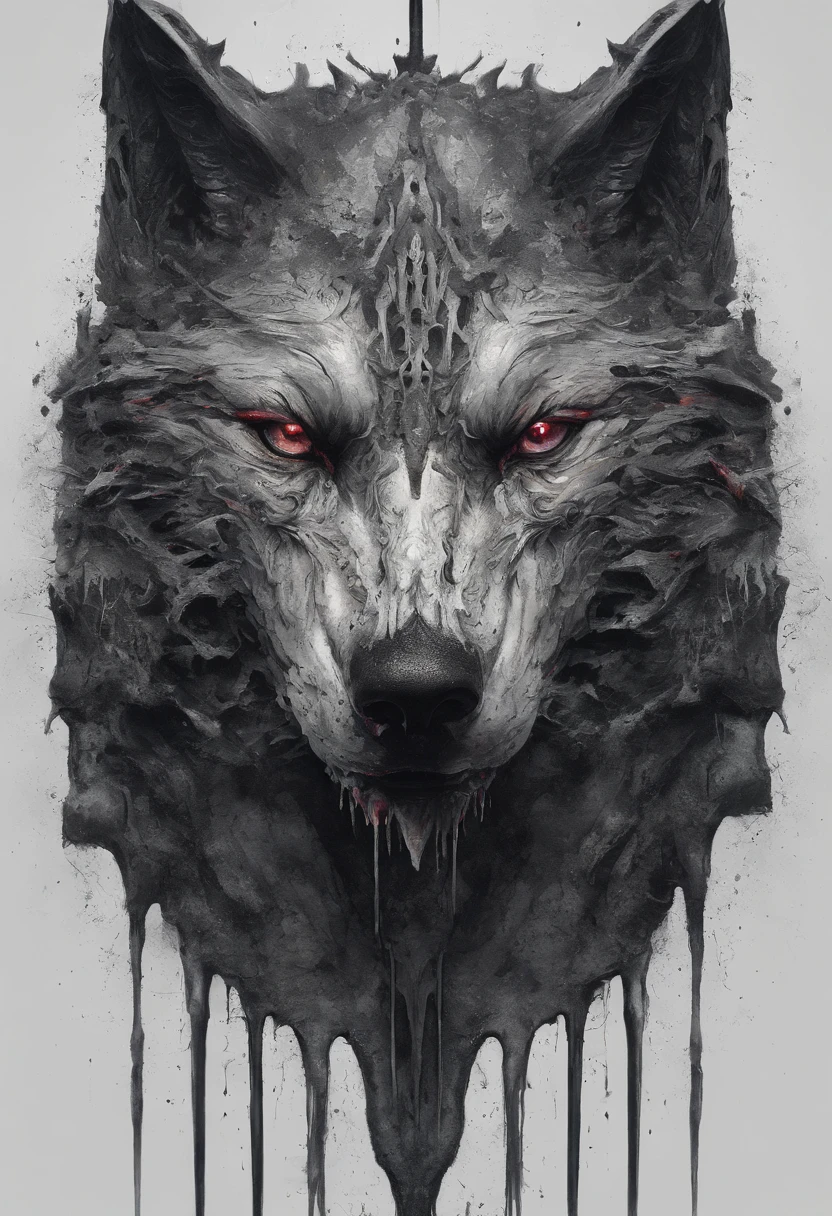 Splash art, a wolf head, ((white background)), piercing eyes, epic Instagram, artstation, splash style of colorful paint, contour, hyperdetailed intricately detailed , unreal engine, fantastical, intricate detail, splash screen, complementary colors, fantasy concept art, 8k resolution, deviantart masterpiece, oil painting, heavy strokes, paint dripping, splash arts