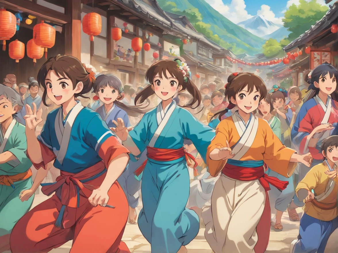 The village festival is held again。Villagers dressed in Zhuang costumes gathered together,Dance,Laughter and blessings filled the village。People believe that there is only good intentions,Their wishes will be fulfilled,This belief can be seen on everyone's face