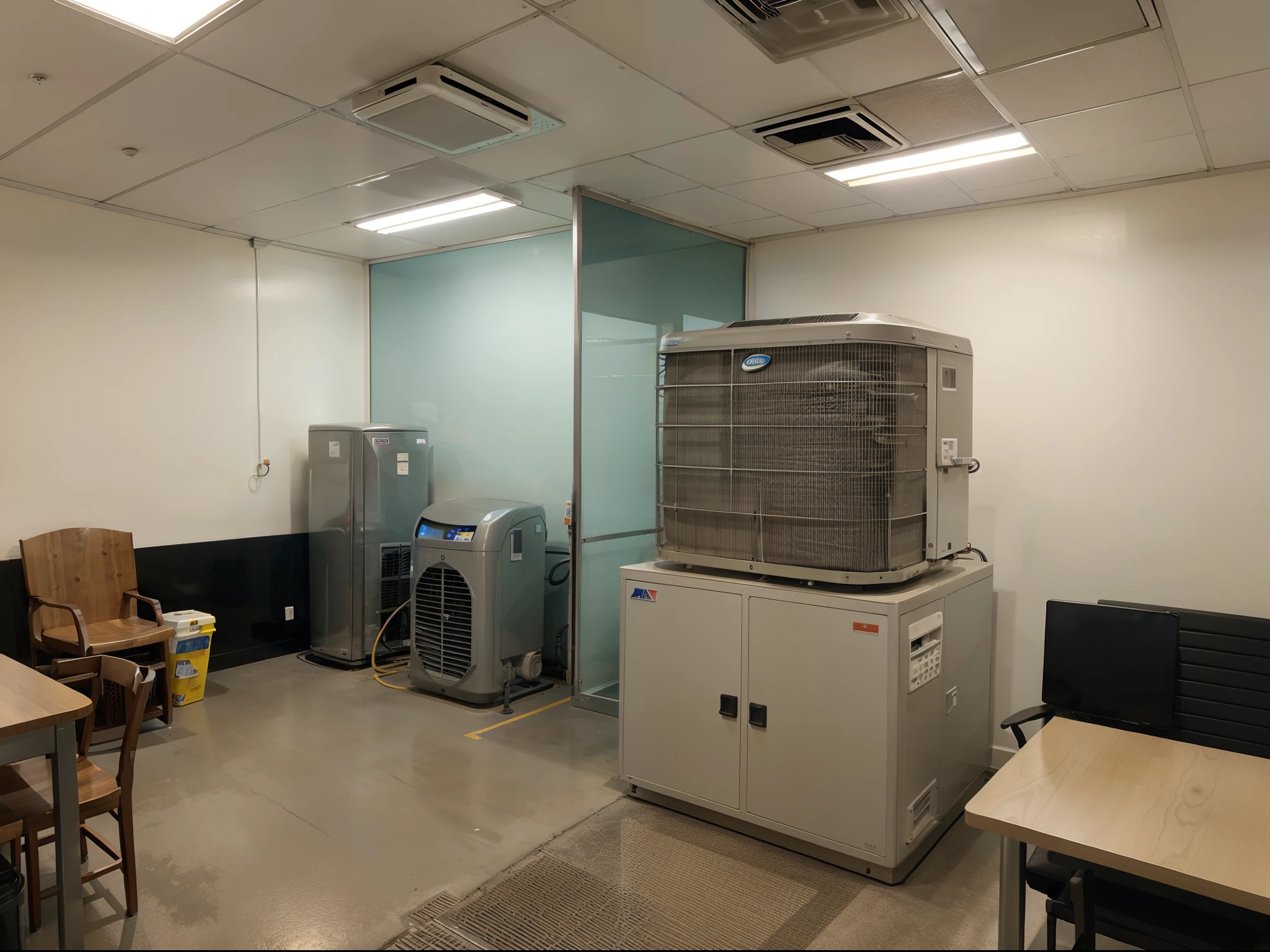 Commercial establishment with central air conditioning that highlights the air conditioning system