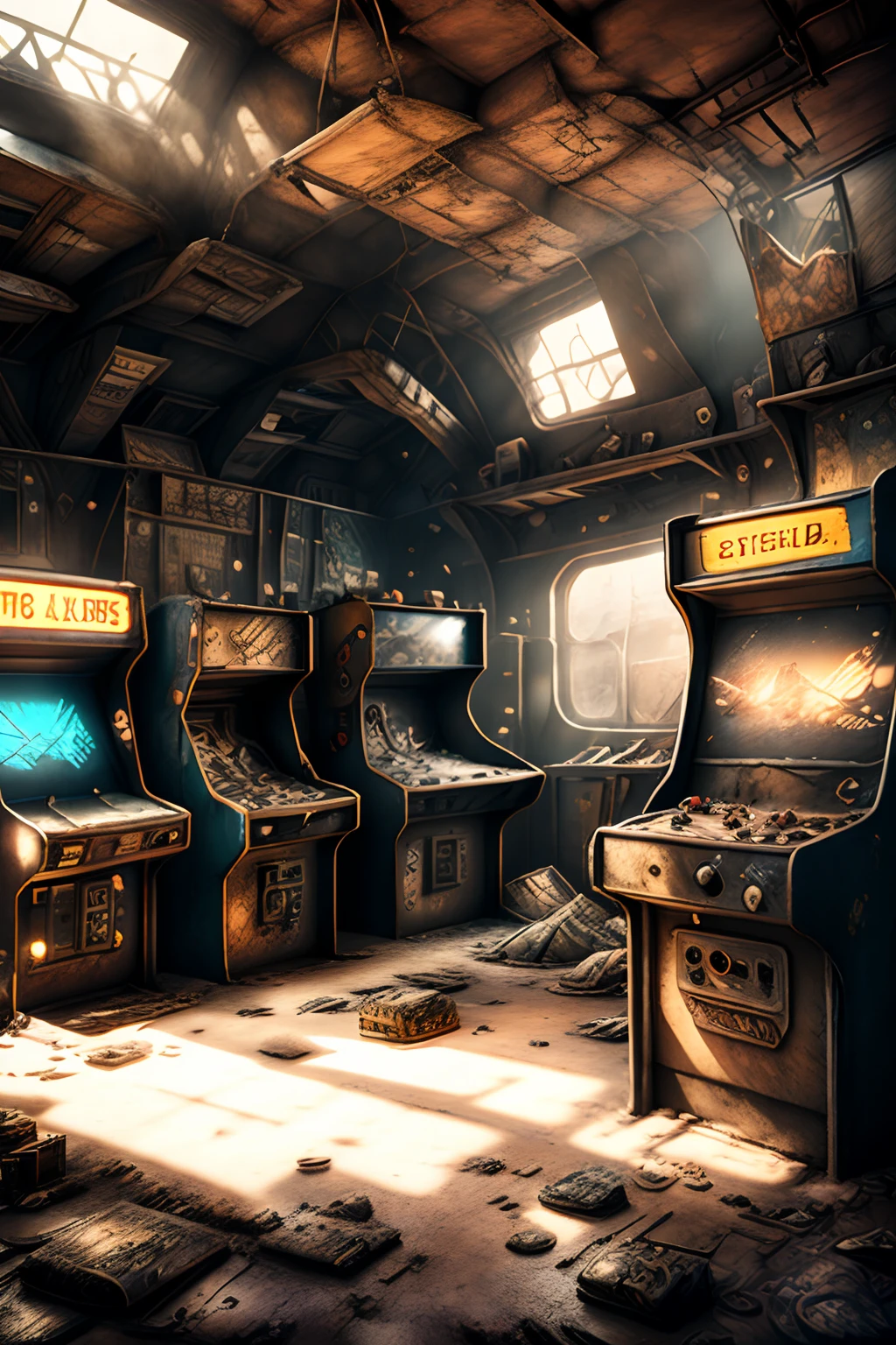 postapocalyptic_play_kutan , A room with several machines, by filip hodas, unreal engine rendered, a 3D render, neogeo