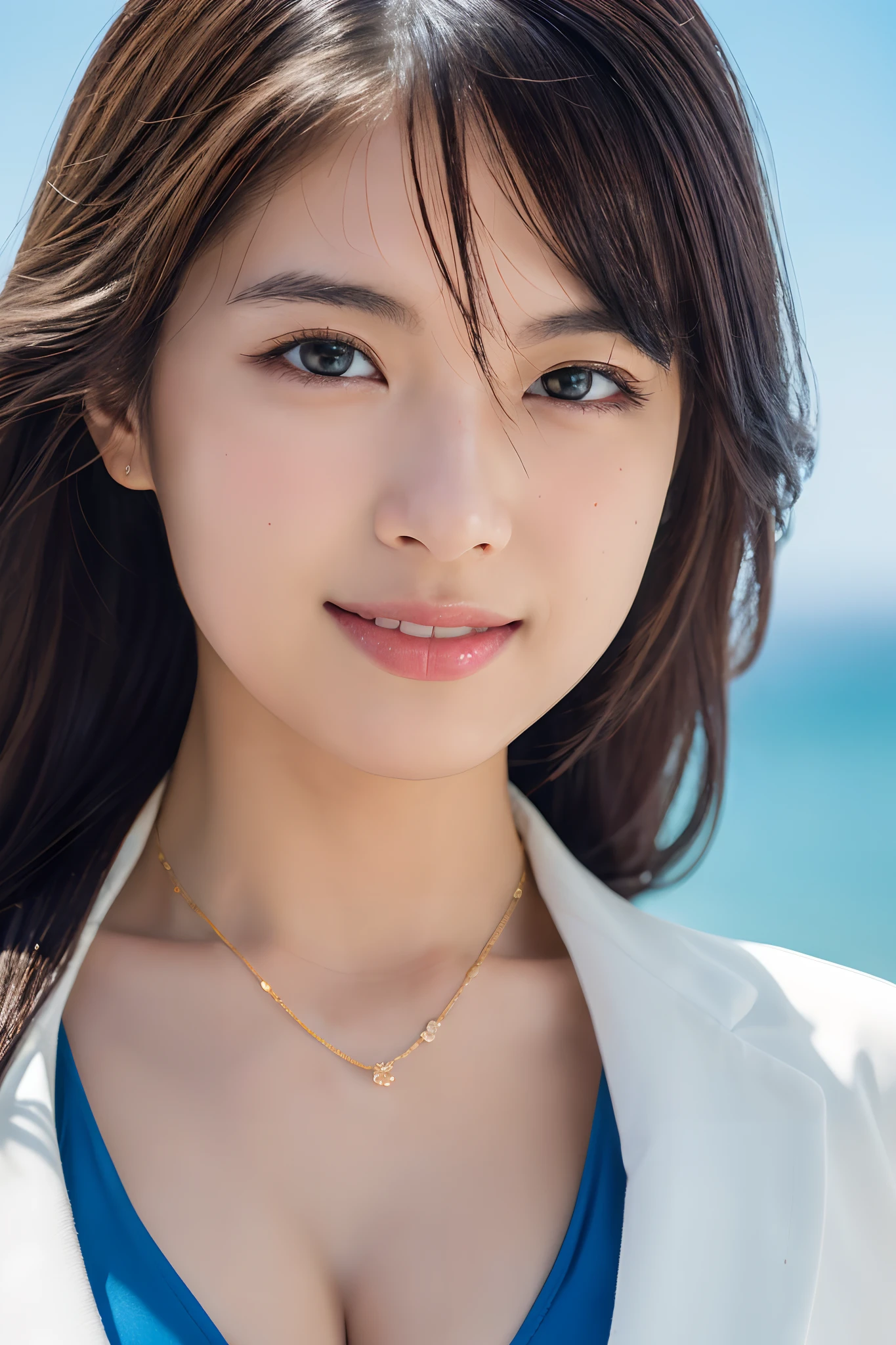 (masutepiece:1.3), (8K, Photorealistic, Raw photo, Best Quality: 1.4), Japanese, (1girl in), Beautiful face, (Realistic face), (Black hair), Beautiful hairstyle, Realistic eyes, Beautiful detailed eyes, (Realistic skin), Beautiful skin, Attractive, 超A high resolution, A hyper-realistic, Highly detailed, Golden ratio,School uniform. (3 Gills:1.5), (Sony Alpha 1, 50.1 megapixel full-frame CMOS sensor, 8K video recording function), (telephoto lens), (Realistic),(8K, 超A high resolution, Best Quality, masutepiece:1.2),Ultra-detailed,beautifull detailed face, FULL ANATOMY,(Beautiful detailed eyes:1.3),Smile,extremely delicate and beautiful, Extremely detailed, nffsw, Unity, 8K Wallpaper, amazing, finely detail, Ultra-detailed, High resolution, Extremely detailed, extremely detailed eye and face,Wet, ((Luxury Hotels:1.1)),((Colorful micro bikini:1.1)), [Ponytail],(huge-breasted, cleavage:1.3),