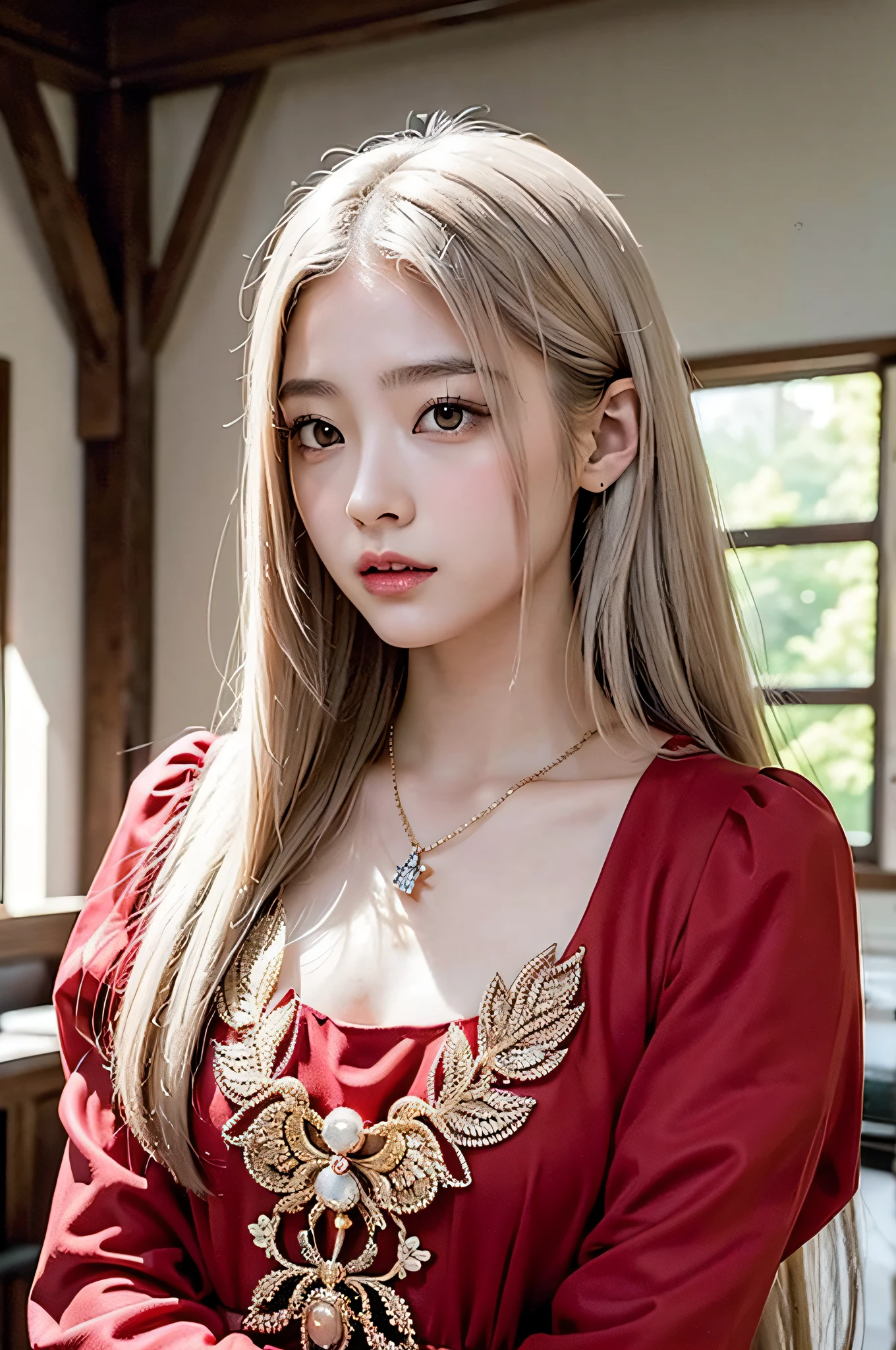 (​masterpiece、top-quality、top-quality、Beautifully Aesthetic:1.2)、(1girl in:1.3)、(Fractal art:1.3)、absurderes、​masterpiece、top-quality、realisitic、ultra-detailliert、(shinny skin)、Look at viewers、A slender、1girl in、独奏、stright long hair、Princess Cut、red eyes、动态照明、hight resolution、foco nítido、depth of fields、 tiny chest、Vampires、​masterpiece、top-quality、ultra-detailliert、Super detailed face、best quality face、２0 years old、Adults、1girl in、２0 years old、No humans、white  hair、Alchemy costume、Intricate detailed costumes、sexy  pose、Glowing red dress
