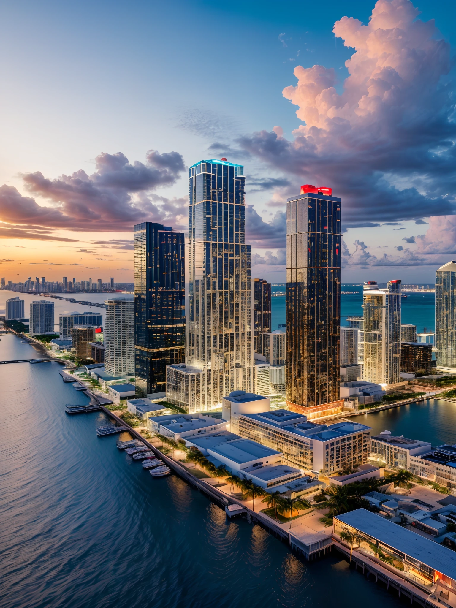 (high-quality,4k,8k,highres,masterpiece:1.2),luxurious yacht,beautiful Miami cityscape,waters at sunset,ultra-detailed,yacht sailing in the sea,stunning view of the city,HDR,UHD,studio lighting,glowing sky,vivid colors,crimson and golden hues
Please note,The above is an example of a prompt for generating high-quality images,It contains the main body of the picture、Material、Additional details、image quality、art-style、Elements such as color tones and lighting。When you actually use it,Please make appropriate adjustments, additions and deletions as needed。
