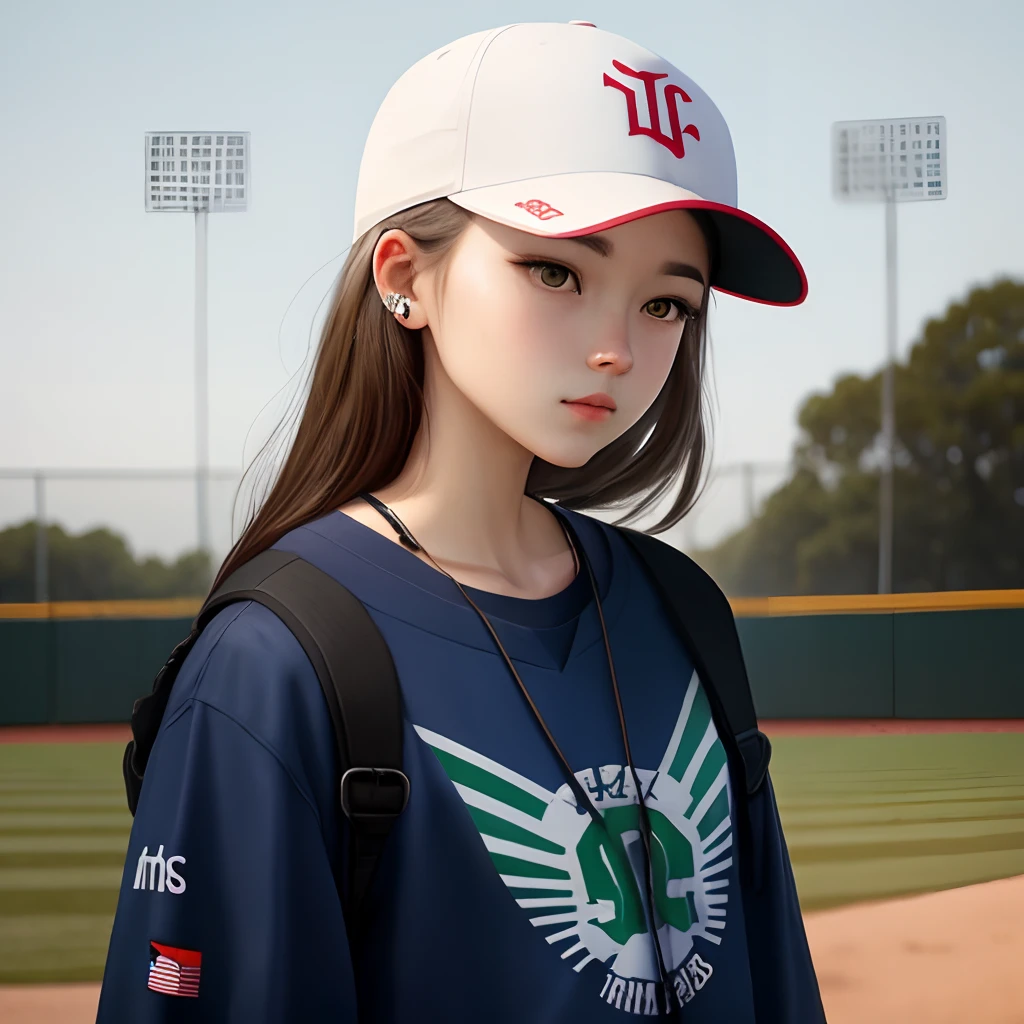 Girl wearing baseball cap backwards
