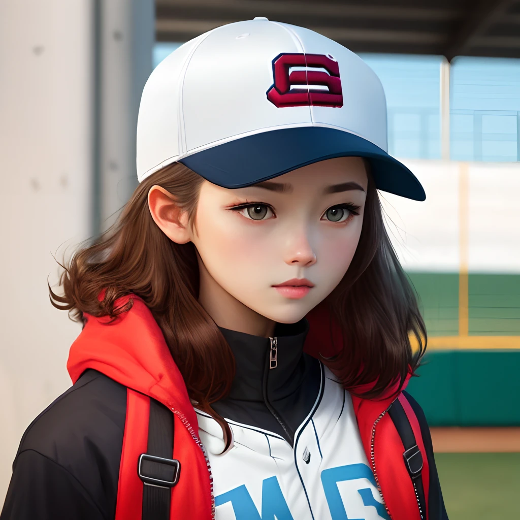 Girl wearing baseball cap backwards