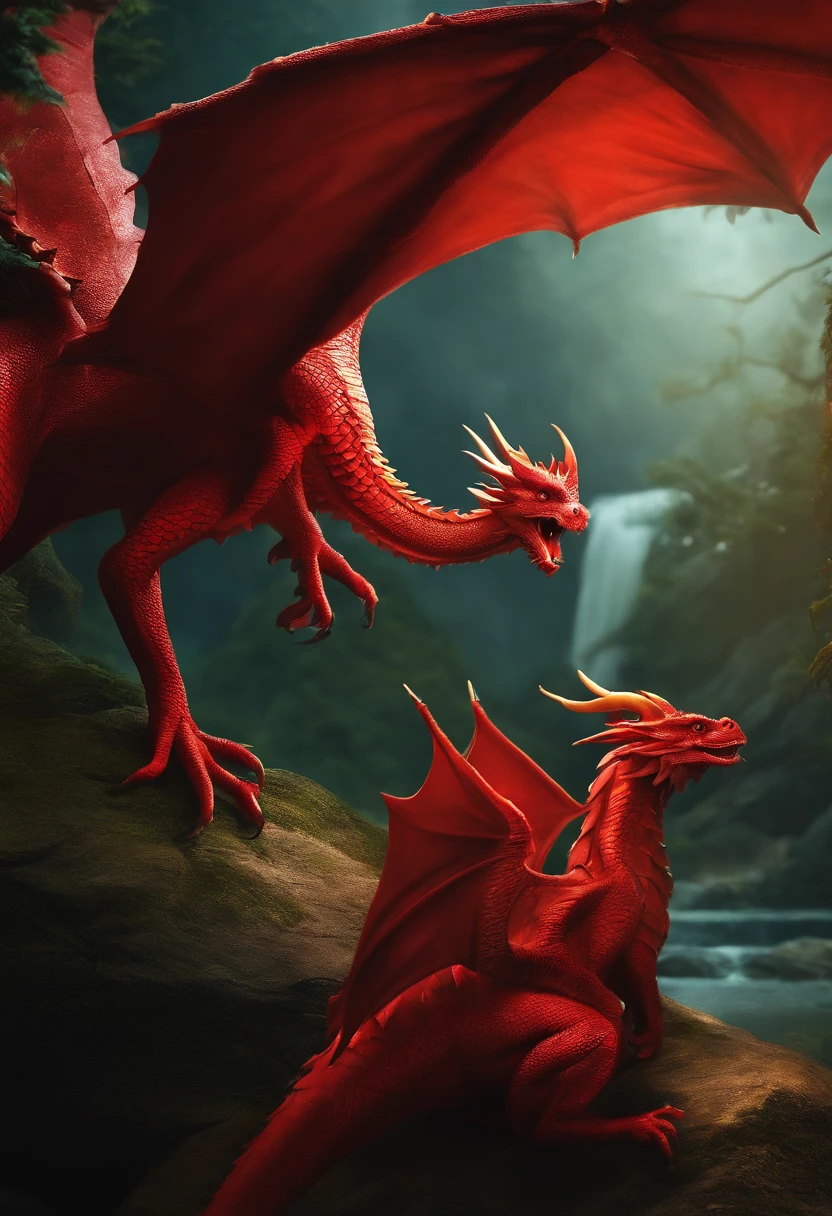 Cute red dragon IP,New Year atmosphere,Booming