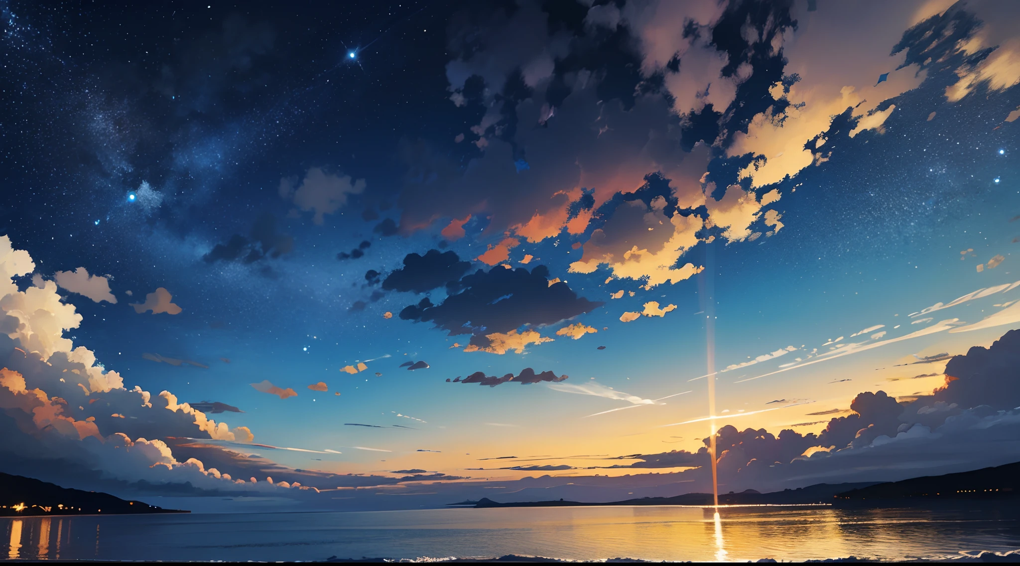 high quality, (night sky), overcast, (clouds), dark sky, scenery,