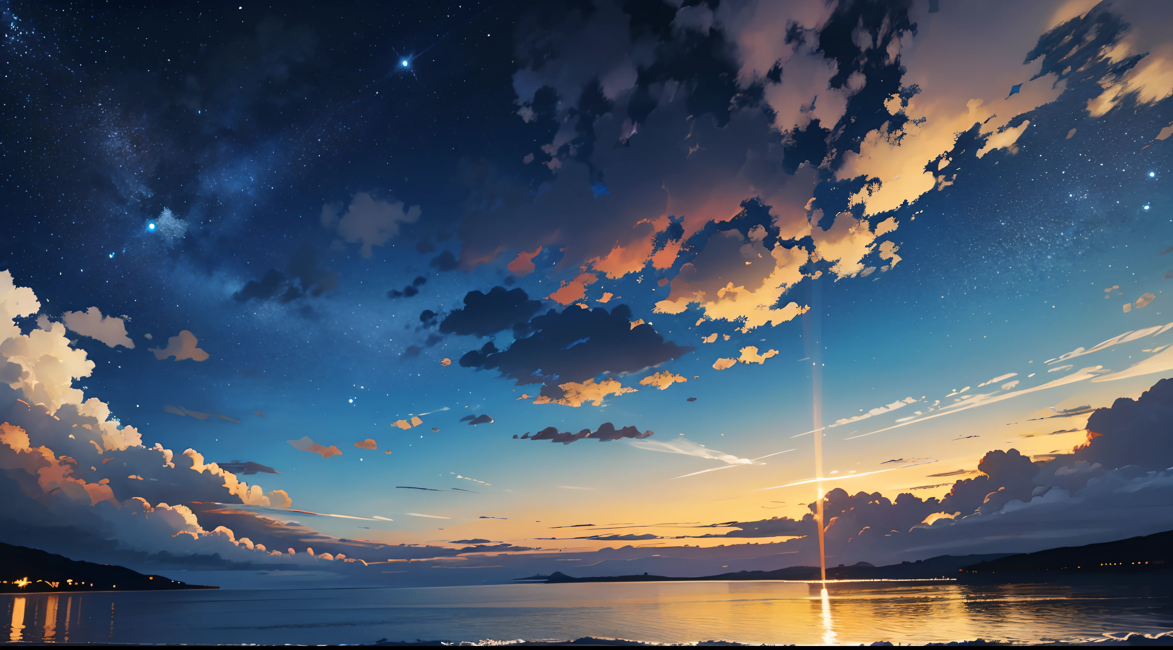 high quality, (night sky), overcast, (clouds), dark sky, scenery,