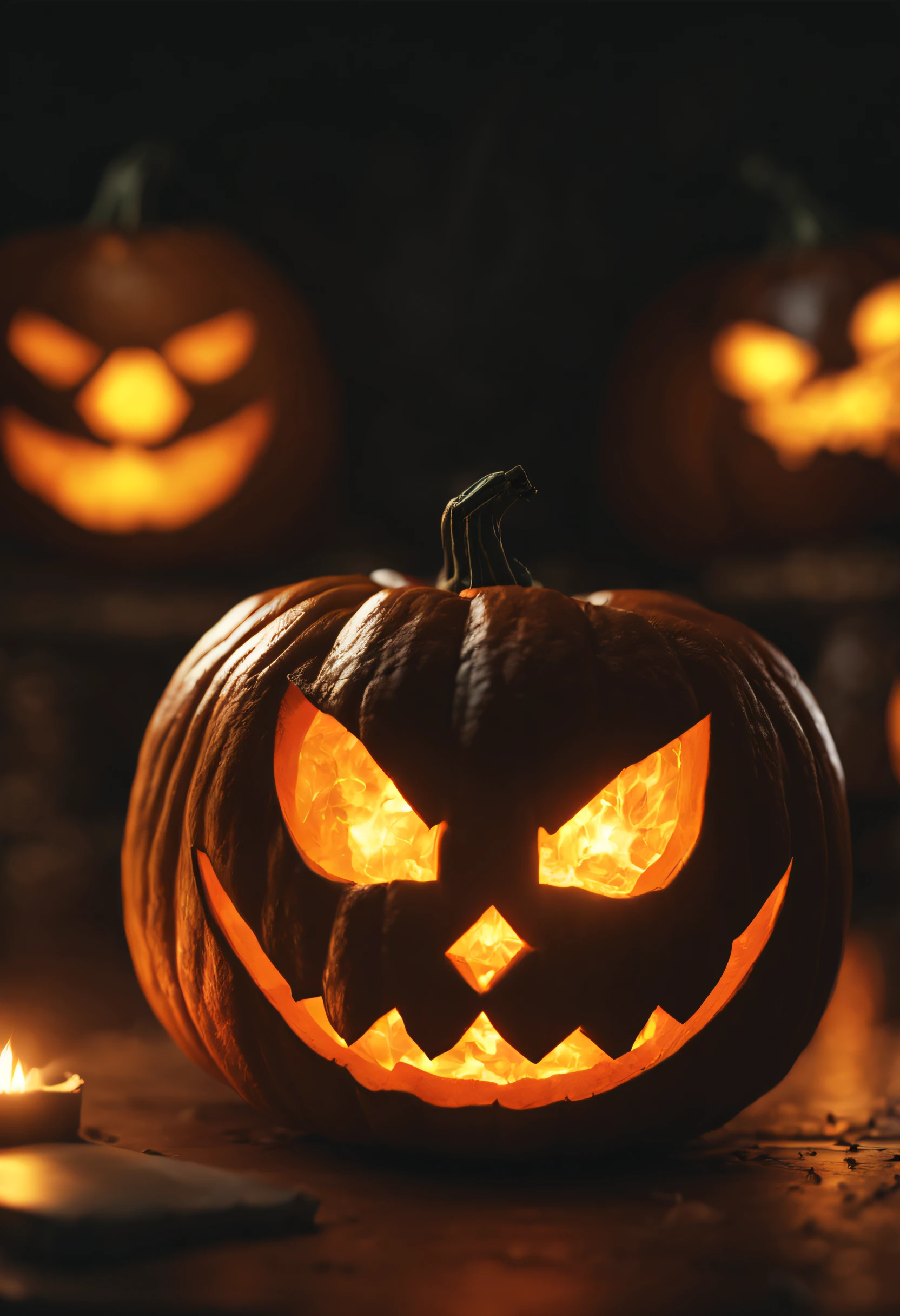 jack-o-lantern anthropomorphic , kaleidoscopic, Dark Paradise, oil, close-up, Game engine rendering, Bokeh, Digital painting, Monochromatic colors, Medieval, Beautiful lighting, realistic dramatic lighting 8k portrait fine details photorealism cinematic intricate details cinematic lighting photo realistic 8k