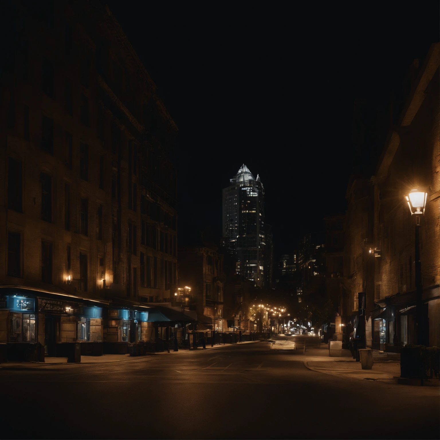 Dark night, city