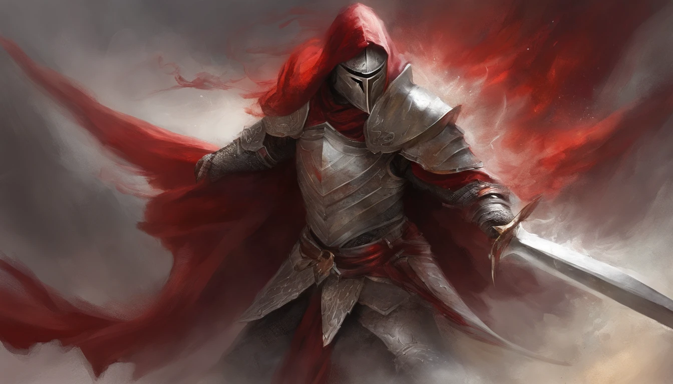 (portraite of a), ((beste-Qualit, hight resolution, ultradetailed), bright colours, 1 male, grown up, tall muscular guy, wide shoulders, Fantasy, dnd, Aasimar, person, the angel of death, black wings, White Smooth Face Mask, ((face mask)), Mask on the whole face, Hides Eyes, hides the face, White long hair, white colored hair, slick hair, straight hair, Chain mail, chain mail armor, Fantasy armor, cinematic composition, Creating an atmospheric atmosphere, knight, paladin, PaladinOathbreaker, Gothic armor, Full-length portrait of a mysterious knight, Wearing heavy armor, pale skin, macabre, Gloomy design, Has red smoke and aura, evil knight, Fallen Knight, eldritch, Creepy, nightmarish, Epic Angel Wings, light around the head, red torn cloak, Additional lighting, whitebackground