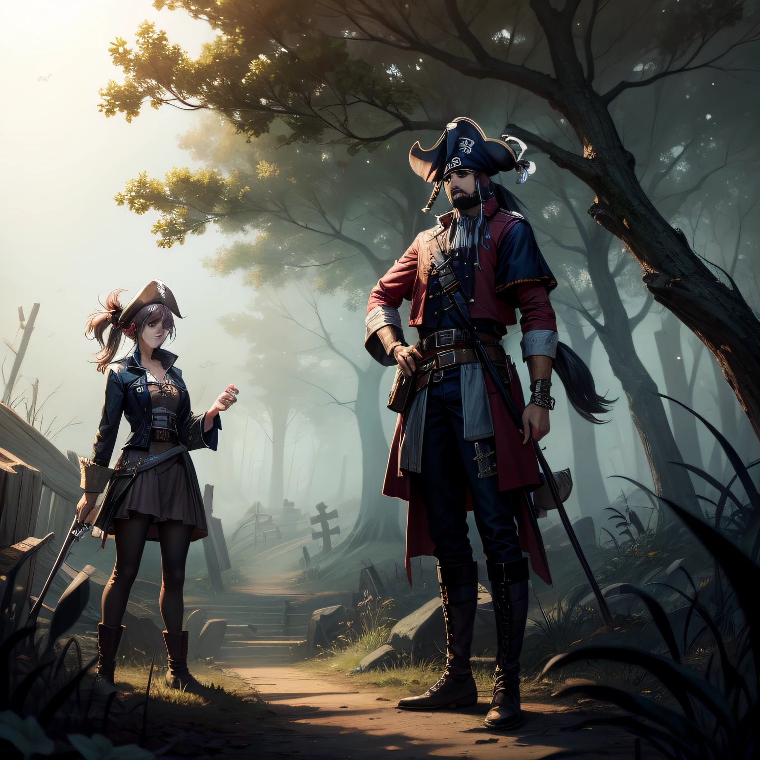 pirates in a spooky woods