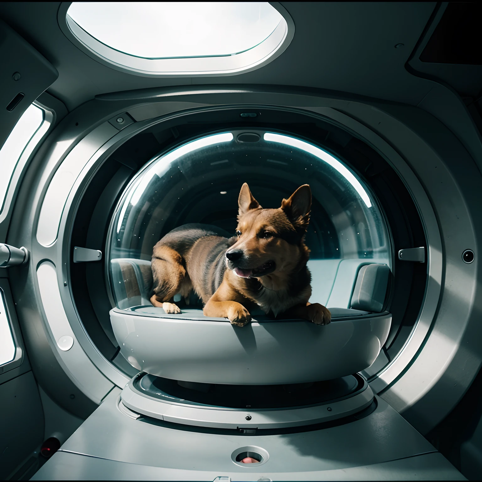 Dog in a spaceship