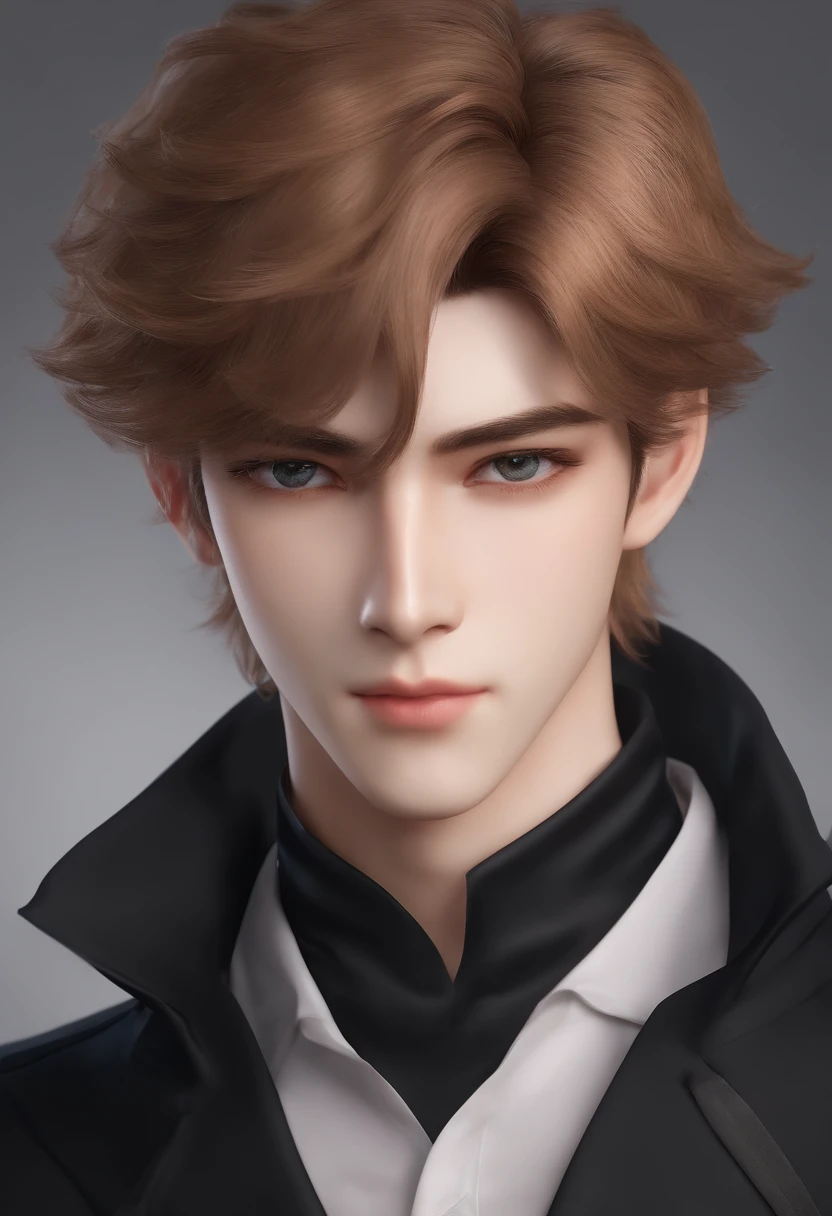 Change background animehandsome boy realistic face 8k ultra realistic、Hairstyle on the back