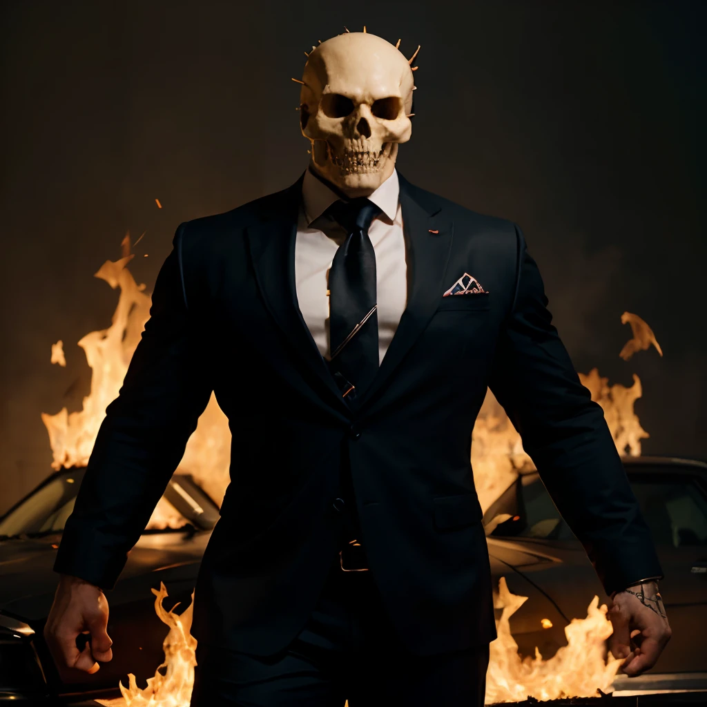 there is a man with a skull on his head and a suit, 8k high quality detailed art, highly detailed digital artwork, stunning digital illustration, beautiful digital artwork, highly detailed digital art, striking detailed artstyle, 4 k highly detailed art, 4k highly detailed digital art, over detailed art, detailed art, digital painting highly detailed, super detailed and realistic