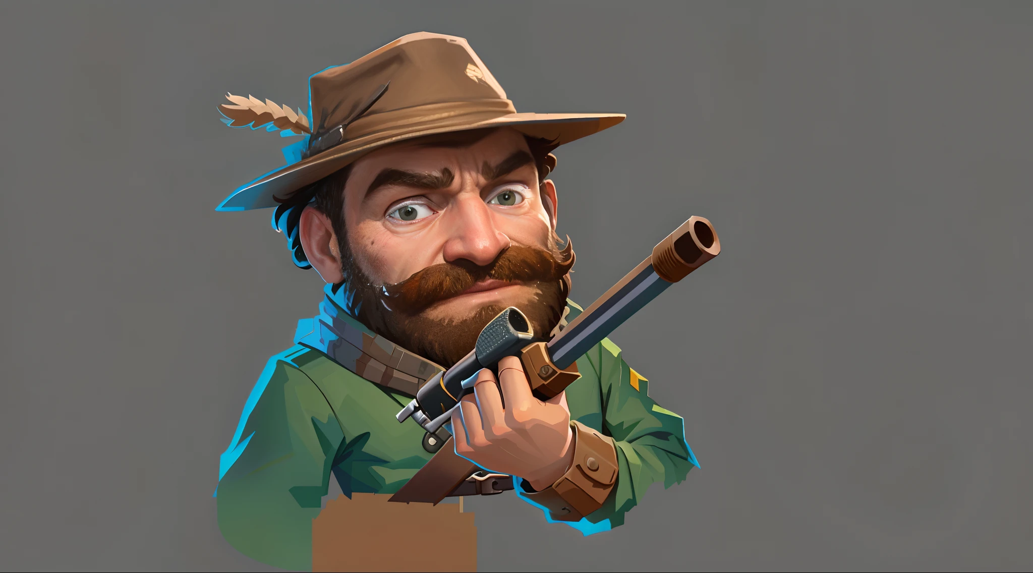 portrait of a rugged ranger, Game illustration, Game character art, high detail iconic character