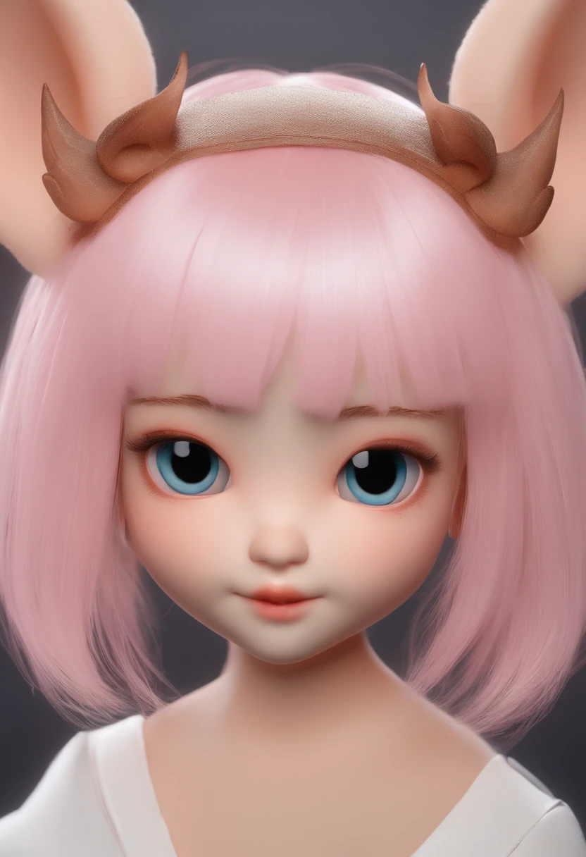 hair bobbles, wince, longeyelashes, solid circle eyes, fake animal ears, ear blush, fang, Toothy smile, Surrealism, drop shadow, anaglyph, stereogram, tachi-e, pov, atmospheric perspective, 8k, super detail, ccurate, 8k, 8k, 8k