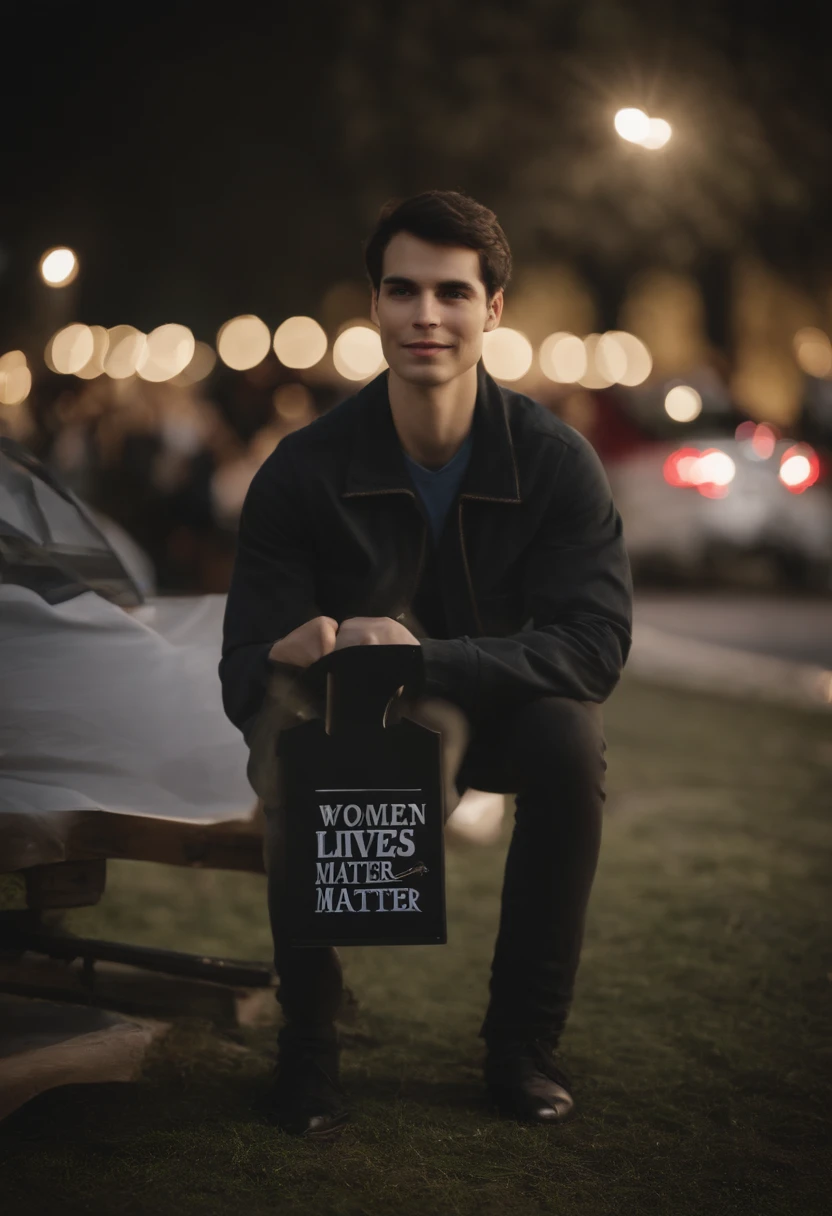 Elliot Rodger holds “Women Lives Matter” sign at Women’s day