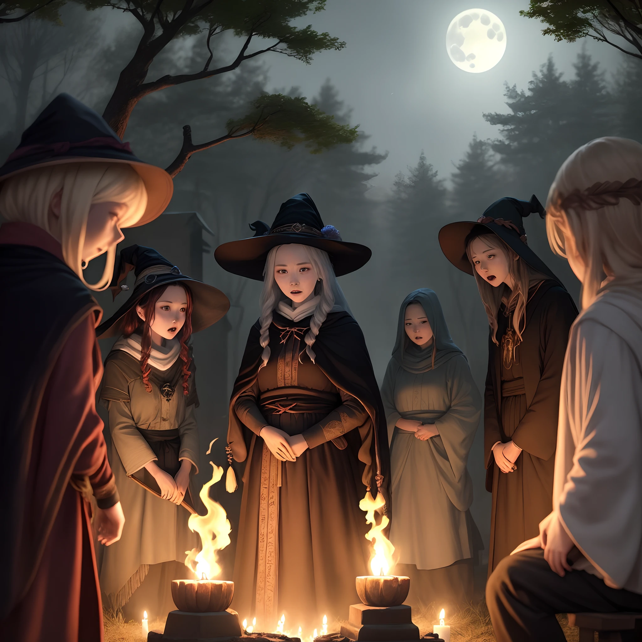 There used to be a small village,Surrounded by a dense forest。The village is inhabited by a group of simple and kind people,They live a quiet and peaceful life。Sin embargo,A mysterious legend hangs over the village,That is, deep in the forest hides a cursed ancient cemetery。
Legendary,An evil witch is buried in this cemetery,She cast a powerful spell before she died,Curse the land。it is said,Every full moon night,The witch's soul will be released from the cemetery,Wander around the village,Looking for someone to possess。
The story begins on the night of the full moon。Young people from small villages gather,Vigil just in case。Everyone lit a bonfire,While telling horror stories about witches,to increase each other's courage。But,They didn't expect it,The real horror is coming。
Right around midnight,A coldness enveloped the village。A young girl named Amy felt a strange breath。She turned to look in the direction of the forest,A vague figure appeared in front of him。As the figure gradually cleared,Amy discovers that the figure is a woman dressed in a black robe,The face is cold and terrifying。
The witch's soul possessed Amy,Her eyes became empty and cold,The body is shrouded in an evil aura。Amy tried to resist,But she couldn't control her actions and thoughts。She began to make some weird and dangerous moves,This caused panic among the villagers。
The other villagers realized that the witch's spirit had come to the village,They had to join forces to deal with this crisis。They are looking for the spell revelation of ancient legends,It is hoped that the witch's soul can be resealed。With their tireless efforts,Finally found a special herb,And according to the legendary method, the sealing fire was successfully lit。
Shrouded in the fire of the seal,The witch's soul gradually dissipated,Amy regained her senses。The villagers breathed a sigh of relief,Celebrating victory。Sin embargo,They understand,It's just a temporary victory,And the malice of the world can never be comple