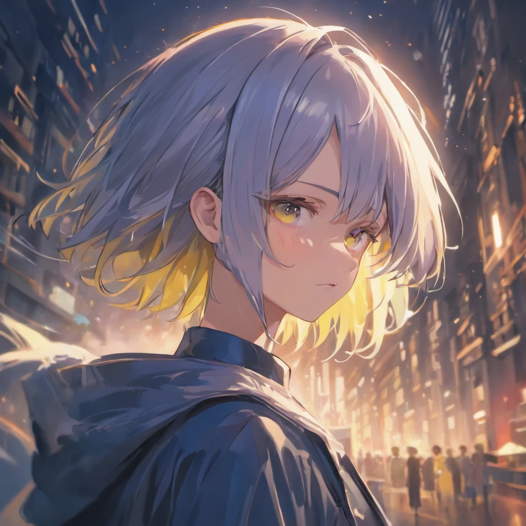 (high-res,masterpiece:1.2),ultra-detailed,(photorealistic:1.37),portrait photography,silver-haired boy,stylish,vibrant colors,dramatic lighting,boy's head