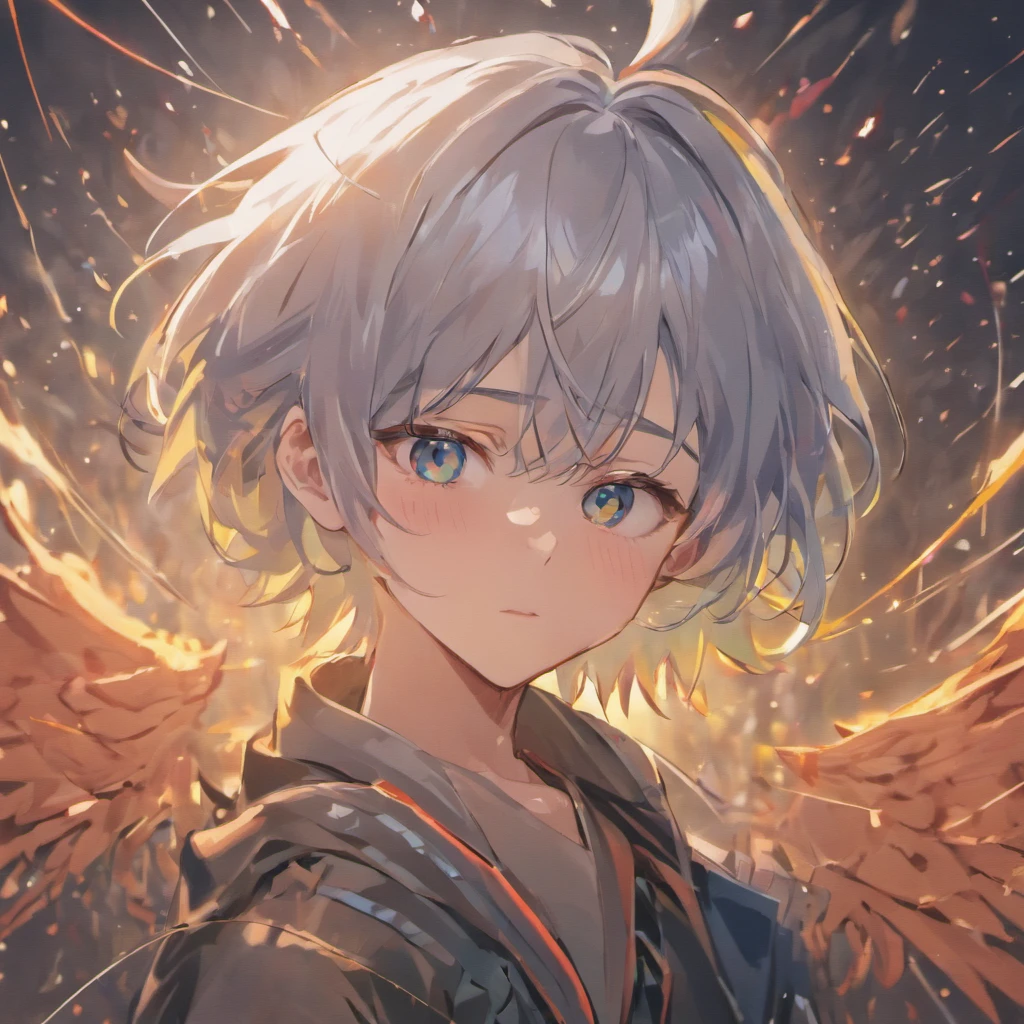 (high-res,masterpiece:1.2),ultra-detailed,(photorealistic:1.37),portrait photography,silver-haired boy,stylish,vibrant colors,dramatic lighting,boy's head