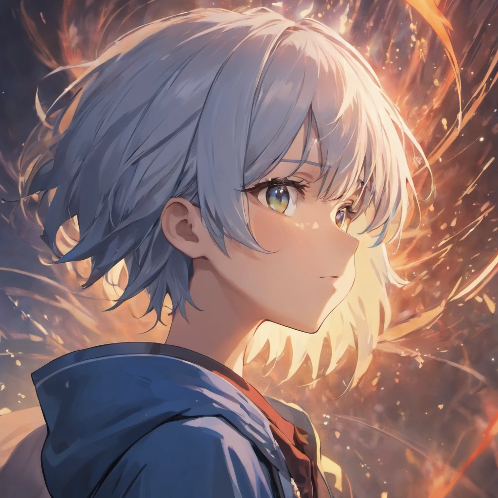 (high-res,masterpiece:1.2),ultra-detailed,(photorealistic:1.37),portrait photography,silver-haired boy,stylish,vibrant colors,dramatic lighting,boy's head