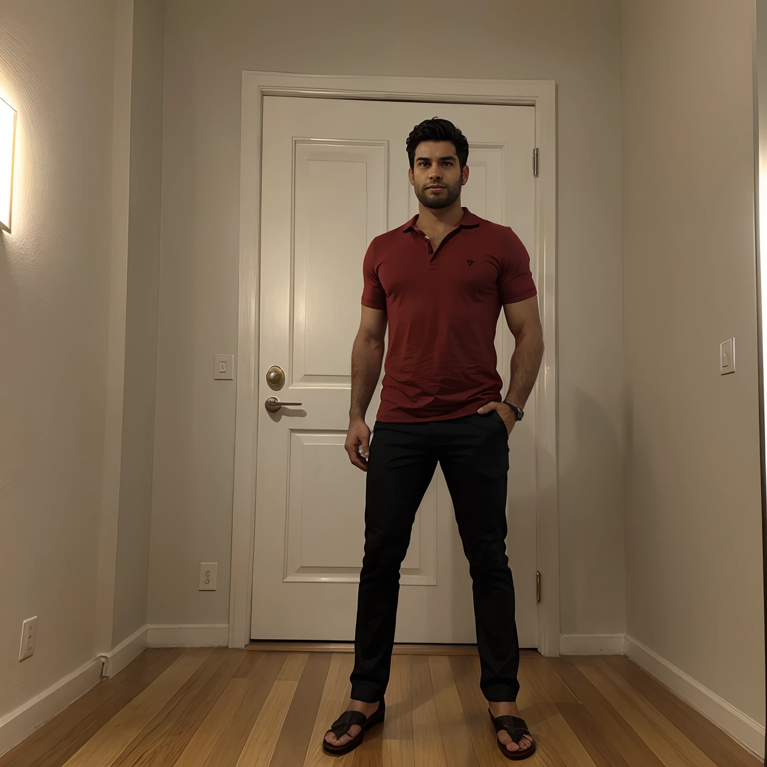 Um homem magro,Standing photo showing full body