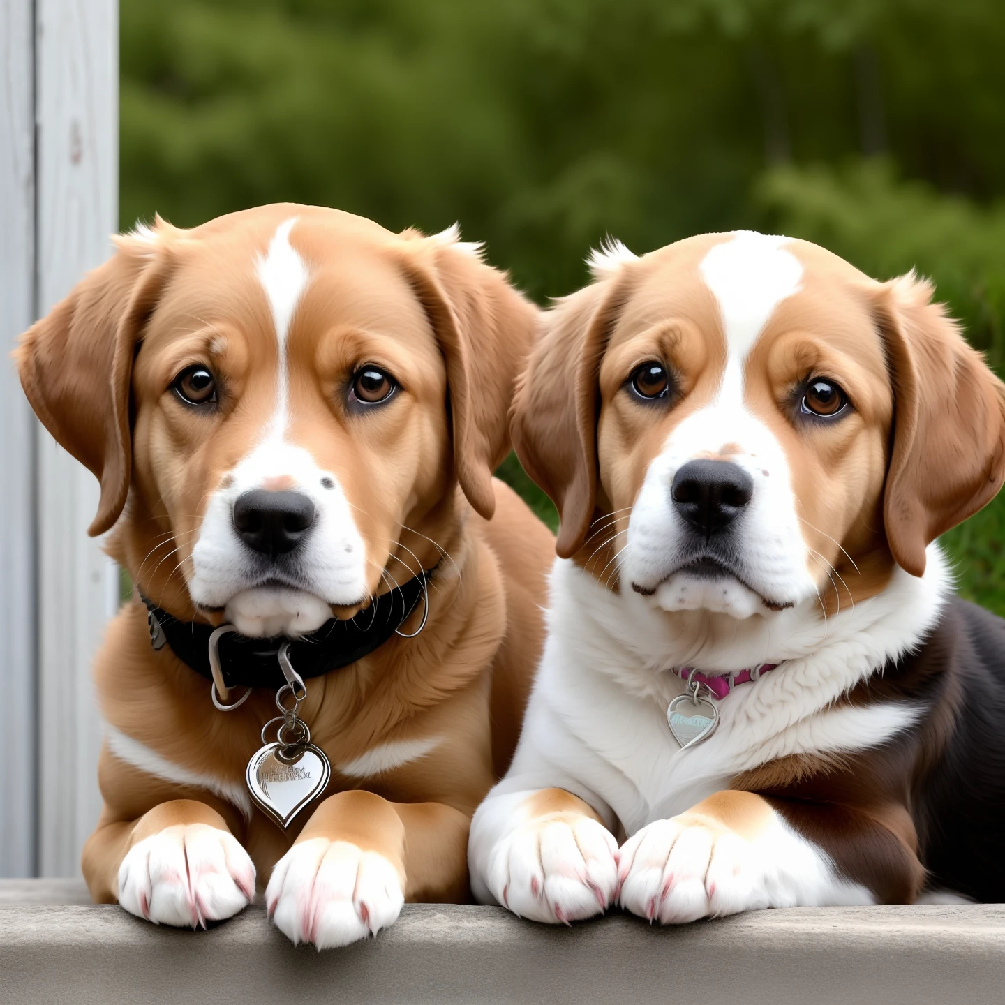 chien roux, Nova Scotia Retriever, nez rose, yeux bruns, small white spot on muzzle and top of head, tache blanche sur le ventre, quatre pattes blanches, bout de la queue blanc