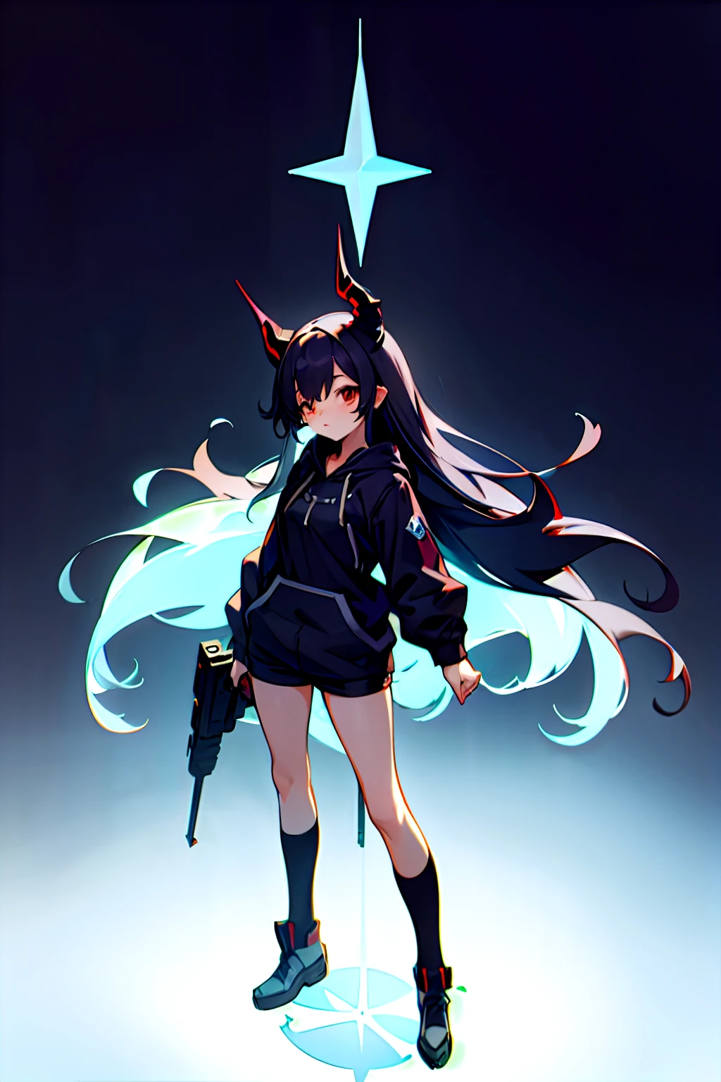 A cartoon drawing of a girl with horns and long hair, best anime character design, Full body model anime Vtuber, anime figure, Full body anime illustration, Anime character design, as an anime character, anime-style character, Available characters
This anime character is a age girl,The angles are 2 and 13.Height 2 cm,High 1.28 cm thick. Its horn is located in the upper left corner of the head,The remnants of its previous hollow helmet are shown.
He has gray and black hair, Curta. Their breasts are small, The height is 2 and 1.5 cm,The thickness is 1.10 cm. You are 14 yrts and
(hoodie).