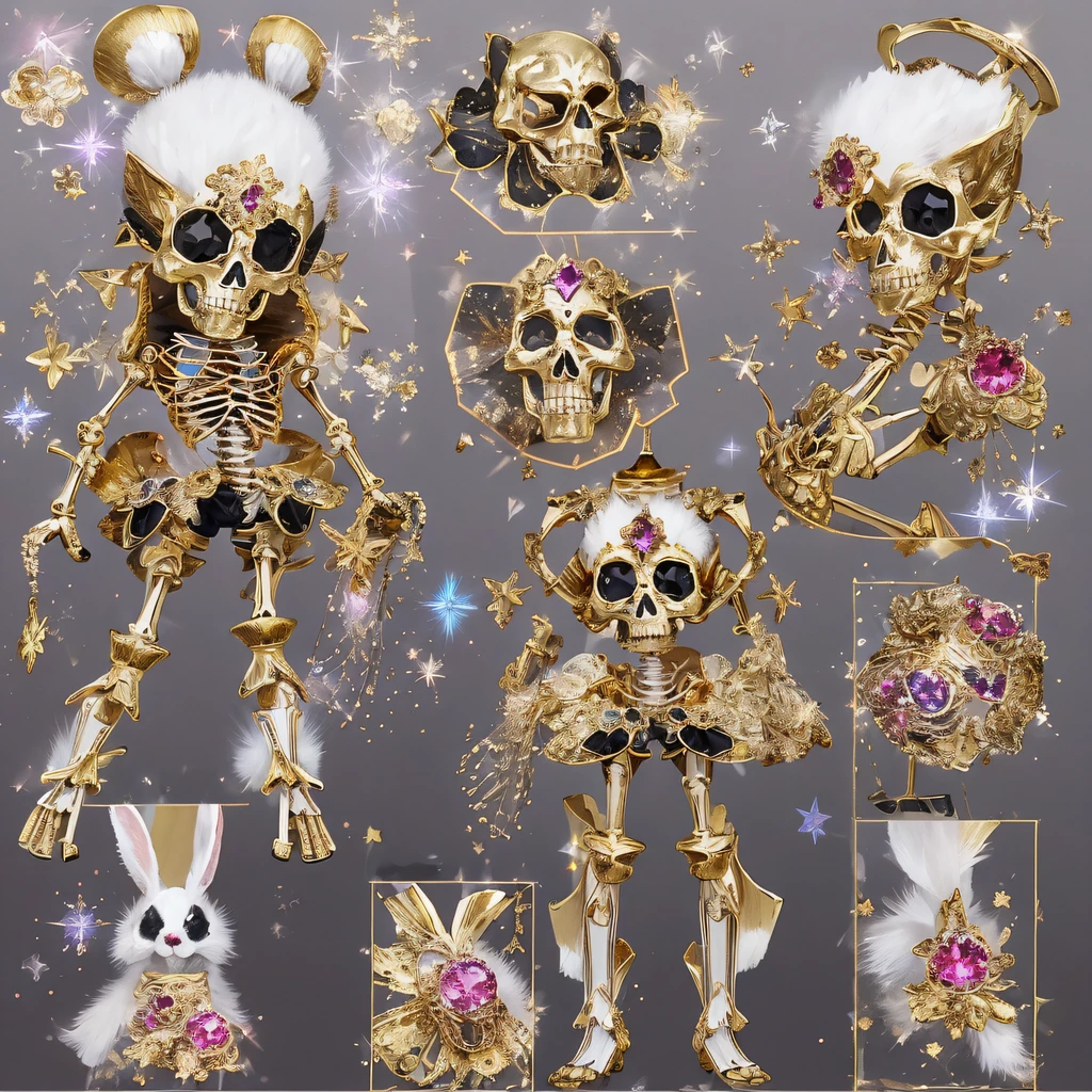 National style crystal skeleton circle,Flying nine-tailed fat skull flame ethereal toad star,Golden-black damask white rabbit fur bra,Fuchsia pink diamonds, Tulle burgundy diamond shin guard,Red crystal skeleton explosion 1:900 miniatures,Front view,Pure transparency,Wear boxing gloves,Ice is permeable to gas,Film light and shadow,Panorama ultra-wide angle,extremely happy,The texture of the real person is delicate,Strong visual impact,Hyper-detailing,Dream crystal skeleton,Refined face,prettyeyes,high saturated,Wear reflective sunglasses with a thick gold thread,crystal-clear,Good sense of perspective,Light and shadow effects,16K smooth,The surface is not well lit,Fluttering black hair crystal skeleton,((Crystal skeleton))