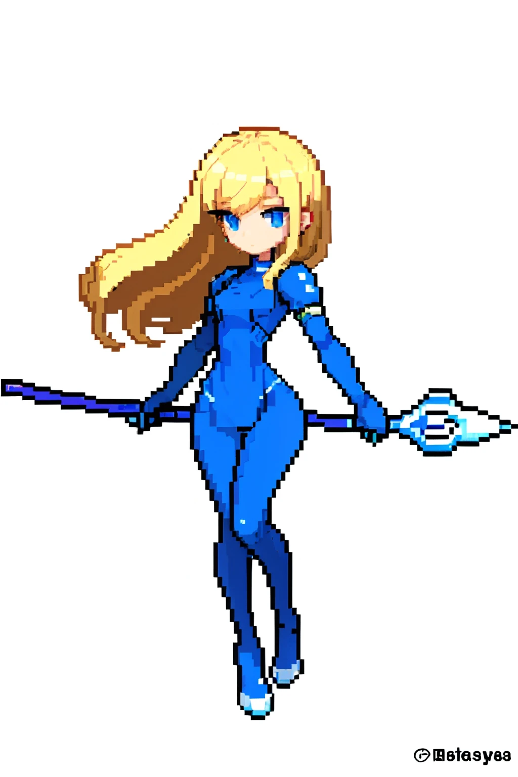 (tmasterpiece,top-quality,best qualityer),pix,pixelart,Royal sister,Charming,s girl,full bodyesbian,tightsuit,skin-tight short-pants,Blackn clothes,blackstockings,Modern dress,pale-blonde hair,The wind blows long hair,icemage,Surrounded by ice,Hold an ice staff in your hand,It has a refined pixel style,It belongs to the game character design,The background color quality is relatively high,There are draft designs on the front and sides of the drawing