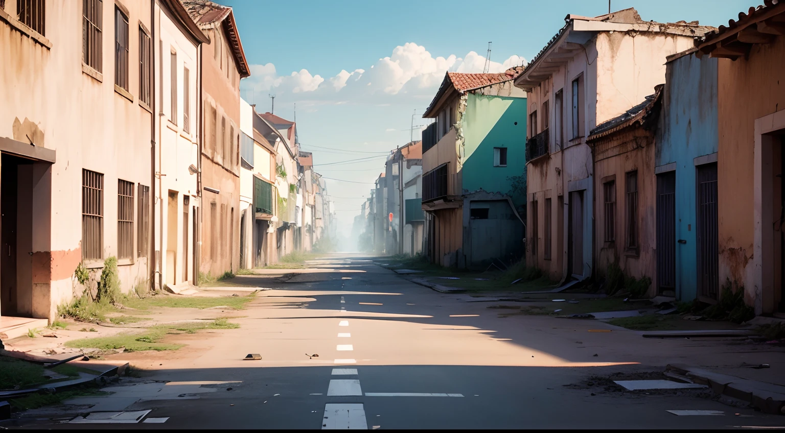 (armagedom),Dilapidated city,Dilapidated streets,4K Ultra HD, ultrahigh-resolution, (fotorrealista: 1.4), best quality,tmasterpiece,(cor pastel:1.2)
