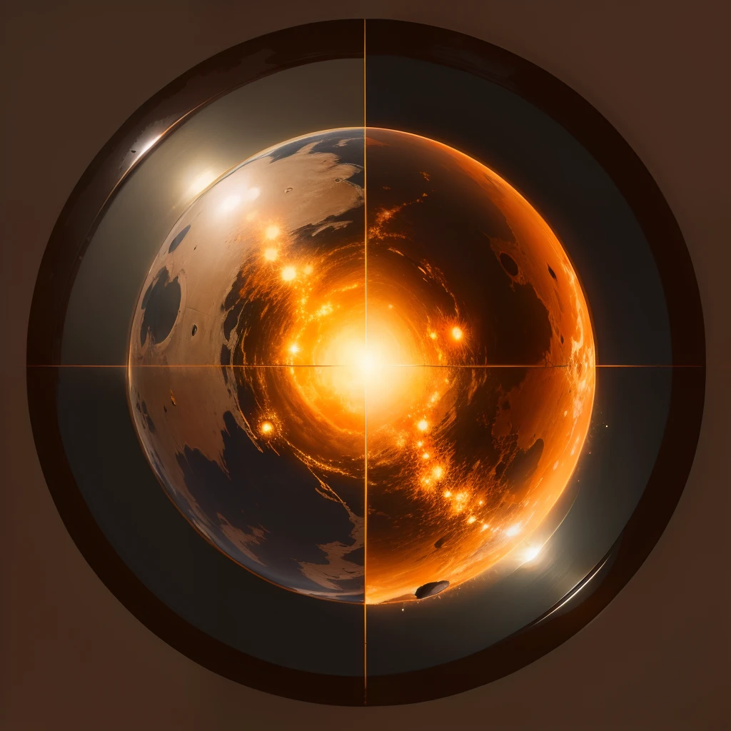 Brown rusty metal planet