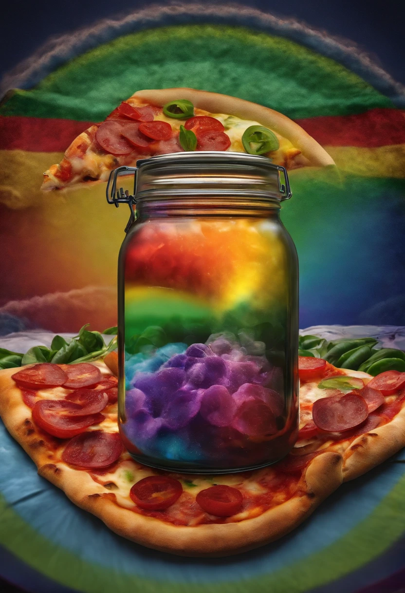Pizza Jar Behind a Rainbow