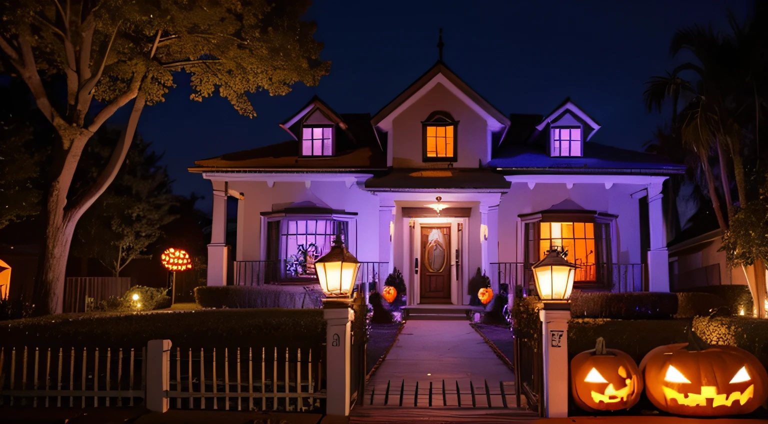 Halloween decoration of residents' houses