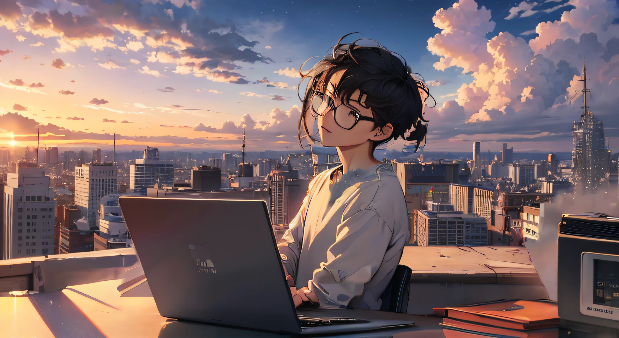 城市,starryskybackground,A little cloud
