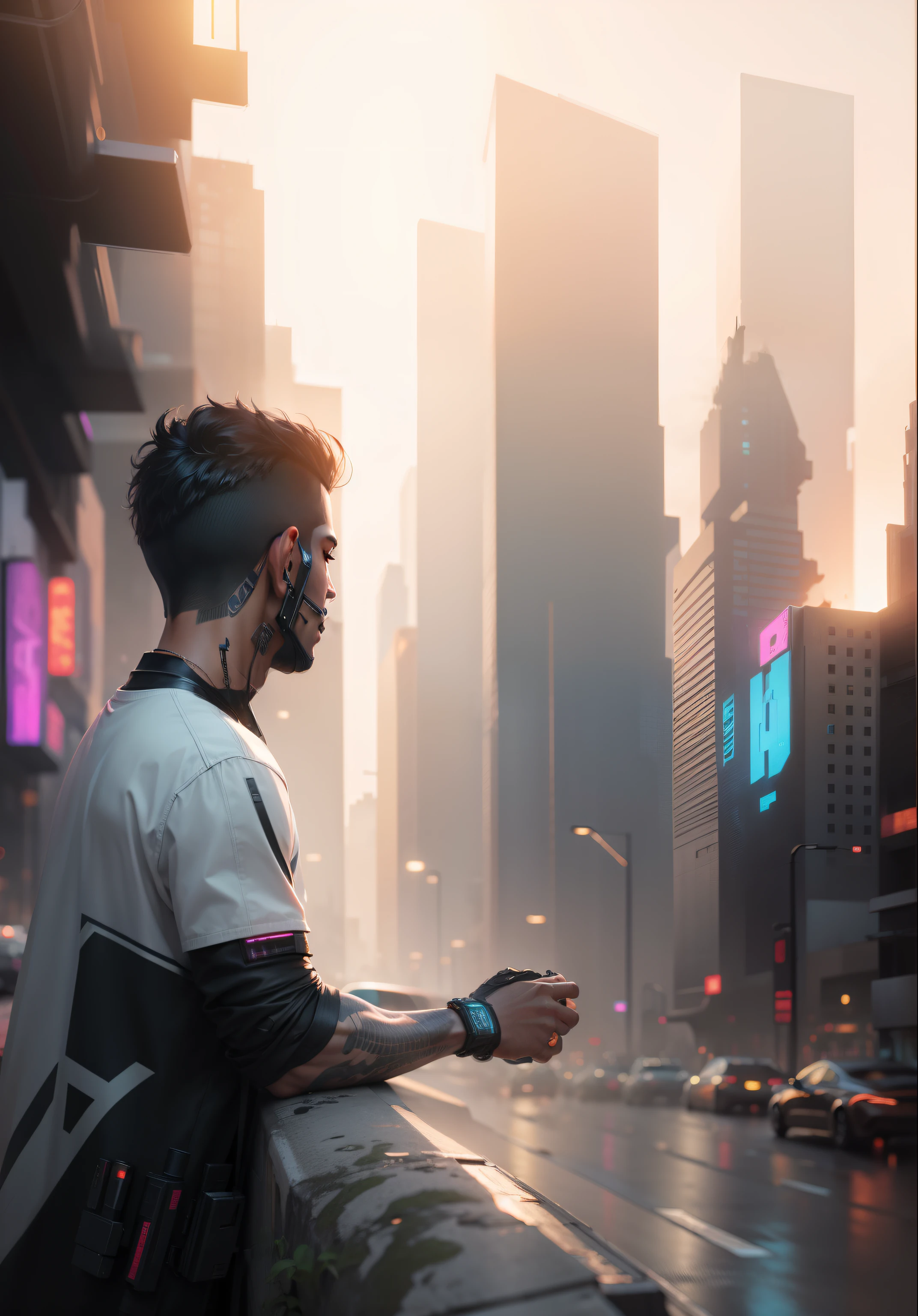 Change background cyberpunk handsome boy,realistic face,8k,ultra realistic,