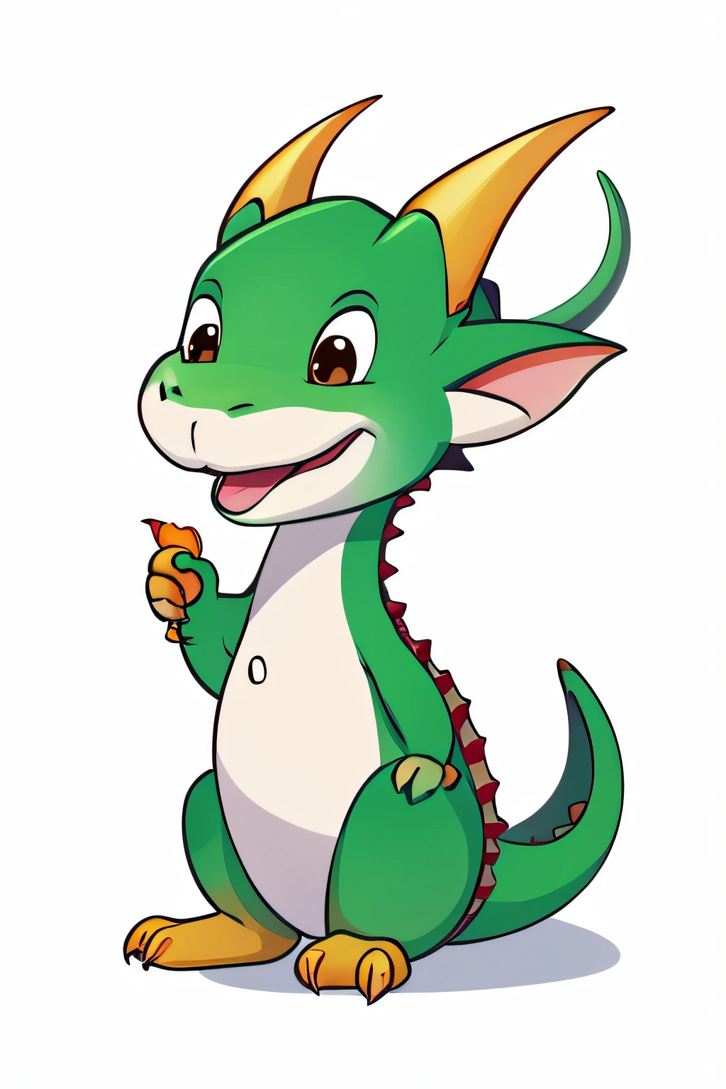 Cute Dragon、Cartoon style、illustratio、White background