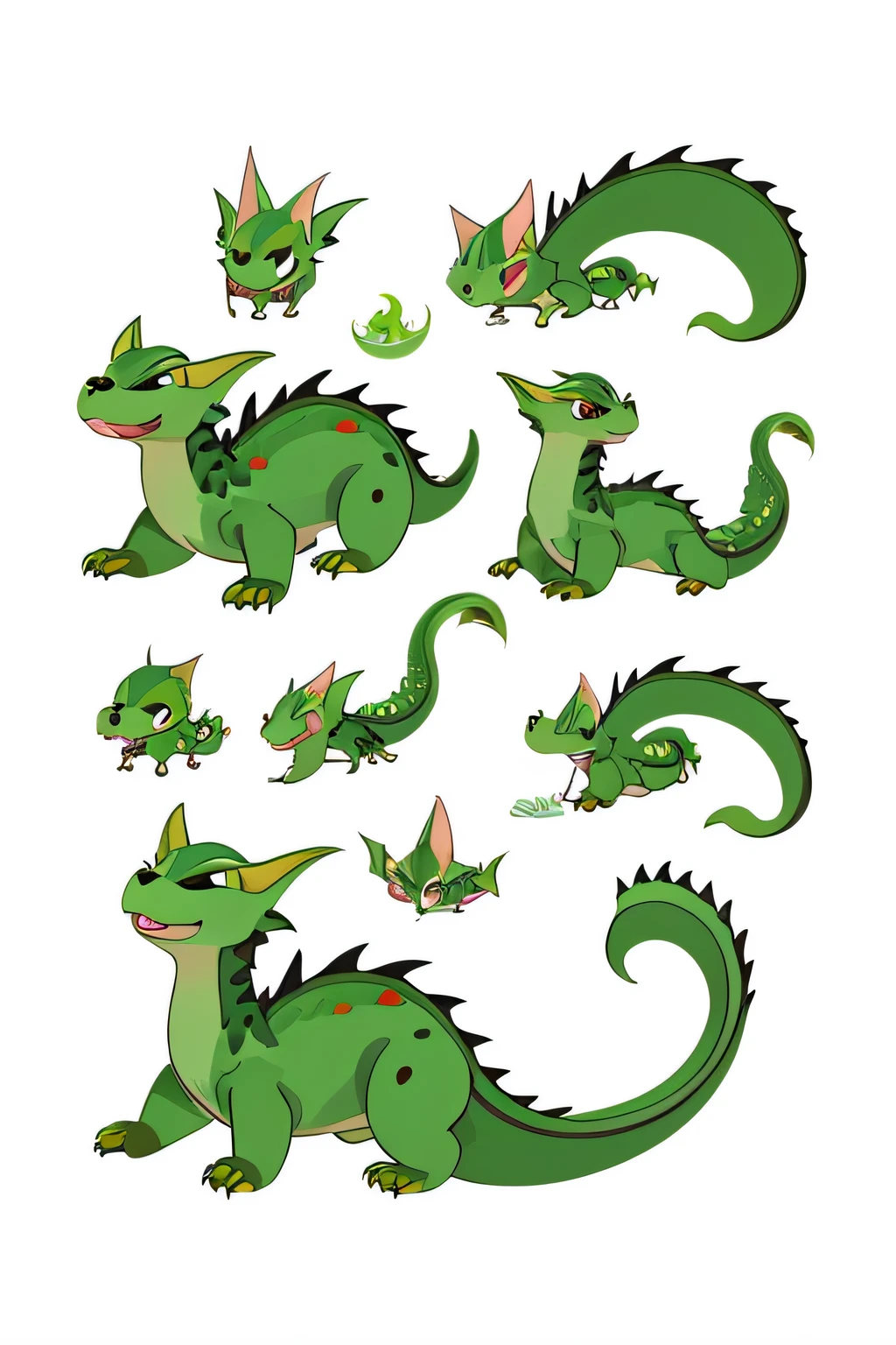Cute Baby Dragon、Cartoon style、illustratio、White background