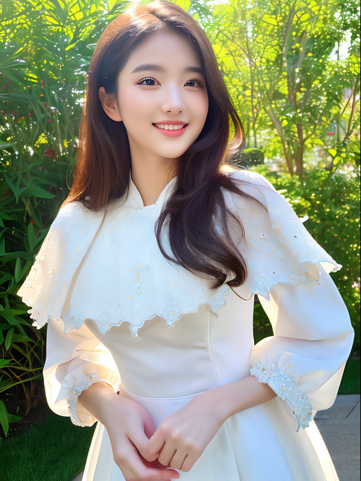 master piece,8K,(master piece,Photorealistic:1.5),(master piece,Ultra High Resolution:1.5),(master piece,Best Quality,ultra-detailliert:1.5),
Full body,Beautiful Girl,18-year-old,light smile,