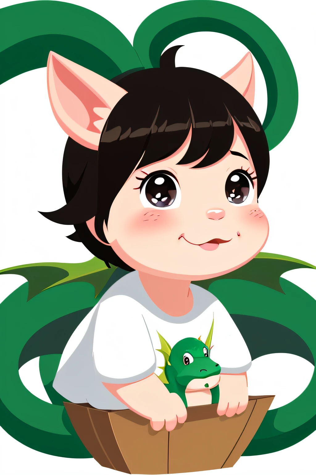 Cute Dragon、Cartoon style、illustratio、White background