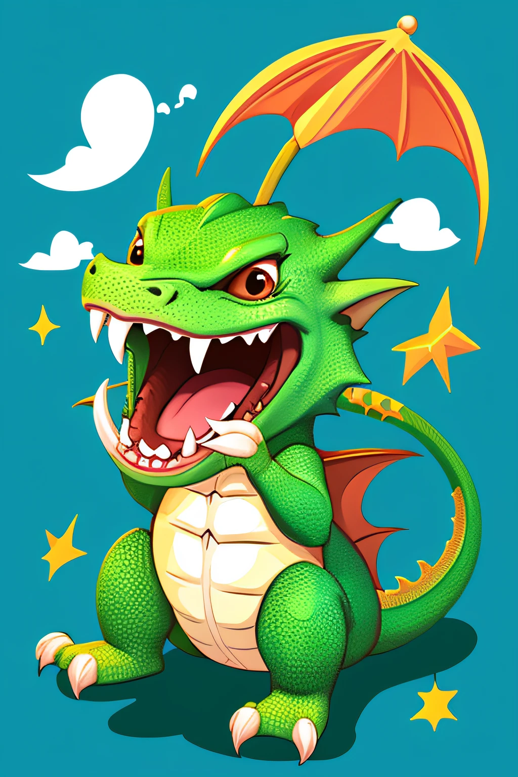 Cute Baby Dragon、laugh、Cartoon style、illustratio