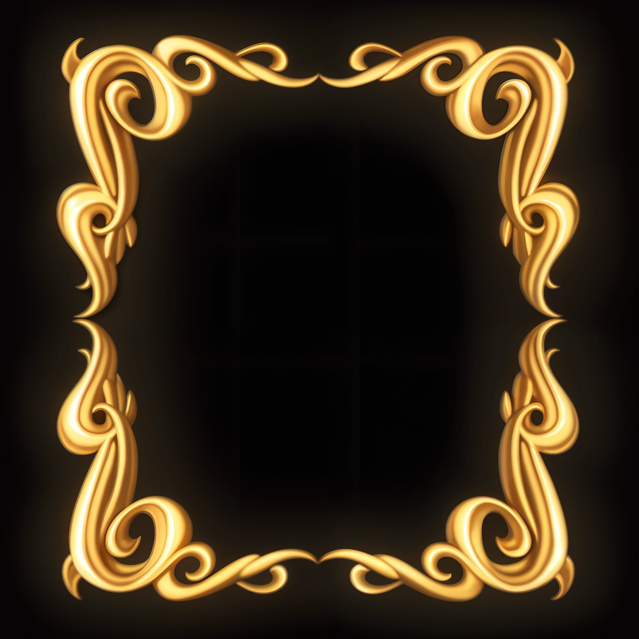 Game border，golden colored，Cartoony，The highest masterpiece，high high quality