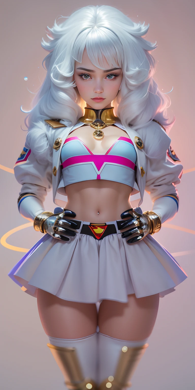 Style anime, (Superman Girl), incredibly beautiful portrait photo of Alina Gorokhova, 21 ans, corps entier, top angle, Courbes du corps, rondeurs,nombril, Minijupe, smooth, creamy skin, Beaux yeux marron, Beautiful facial details, ((Contexte Manhattan) )), Average low-angle shooting, Gourmet and seductive, incroyablement euphorique magnifique, Vivid emotion, Fishing soft toys, Symmetrical circular iris, maquillage naturel Glitter, Detailed humidity, Detailed droplets, Detailed and complex hair strands, DSLR, reflected in raytracing, Pino Deni, Bud Melmann de Larry, Symmetrical face and body, CGsociety, Gottfried Hernwein et Irakli Nadal, Eye reflections, Foyer, Unreal Engine 5, VFX, Photographie argentique, extreme details, ultra HD, Post-traitement, Post-production, Visage unique, Tanvir Tamim, Ultra-realistic photography, Photo prise avec Hasselblad X1D-50c, Norme ISO 100