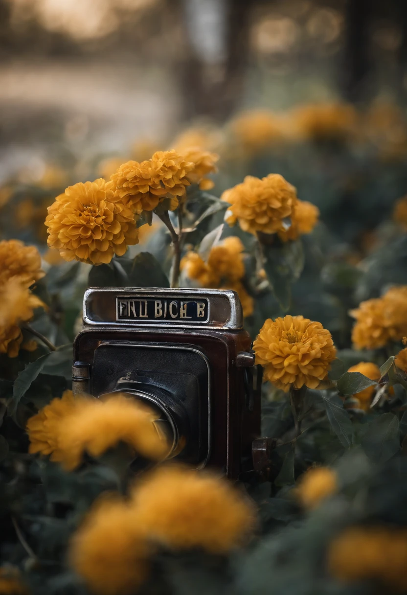 Crushed can and flower , still life photography
