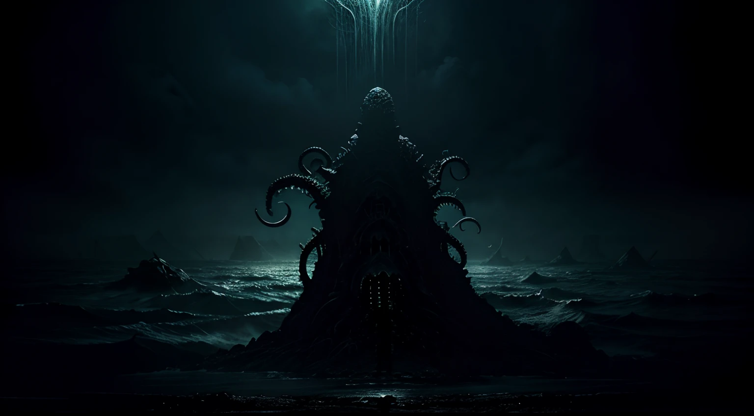 Lovecraftian, dark, horror, madness, foreboding, awe inspiring
