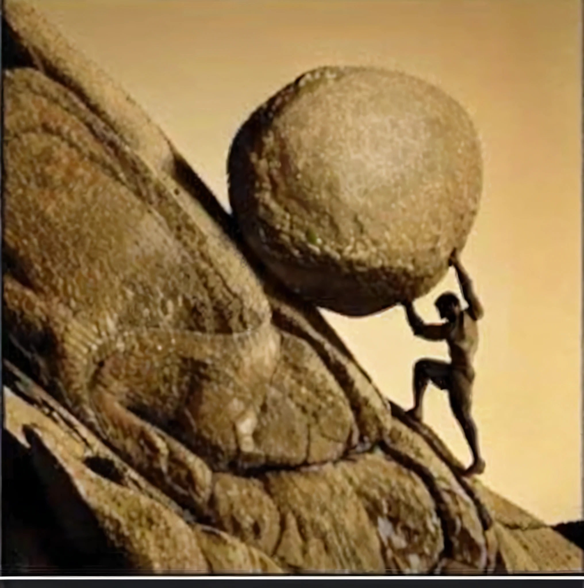 arafed man pushing a large rock up a hill, sisyphus compostition, conquering imbalance, man carving himself out of stone, rock climber, rock climbing, strongman, the stone is rolling up, climber, strong man, absolutely outstanding image, 2 0 2 2 photo, boulders, enclosed in rock, everything is in balance, very inspirational