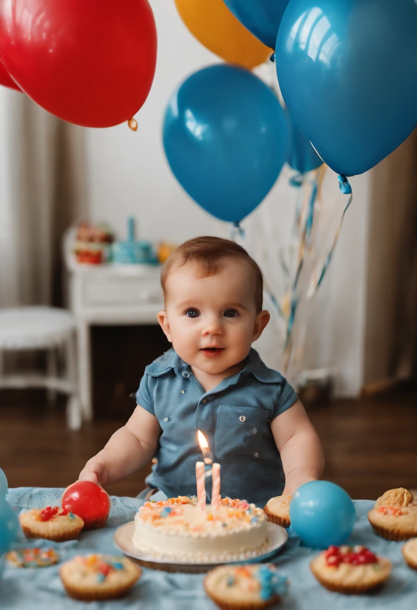 Birthday of a one--old , Blue Balls
