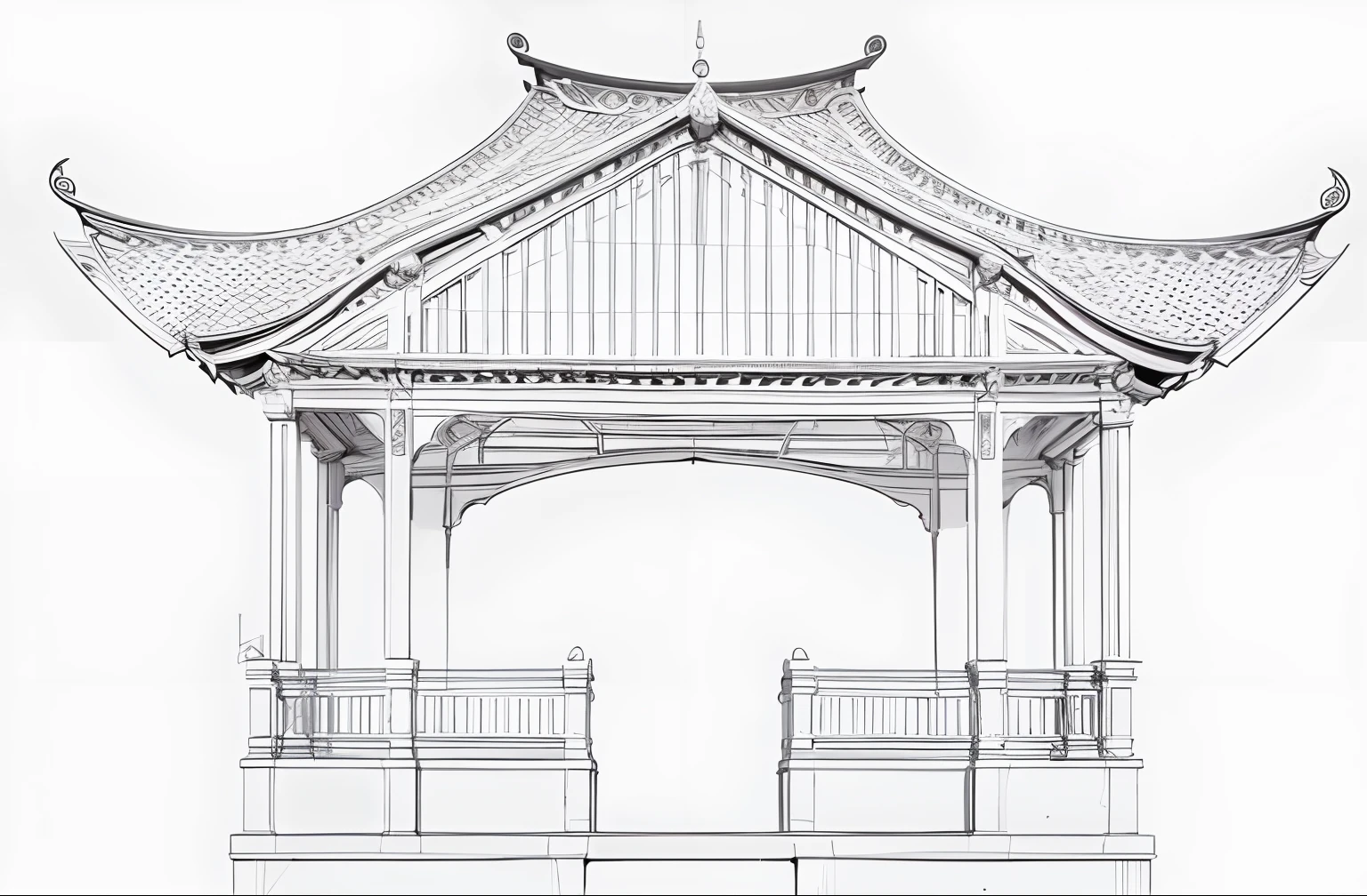 Architectural line drawings