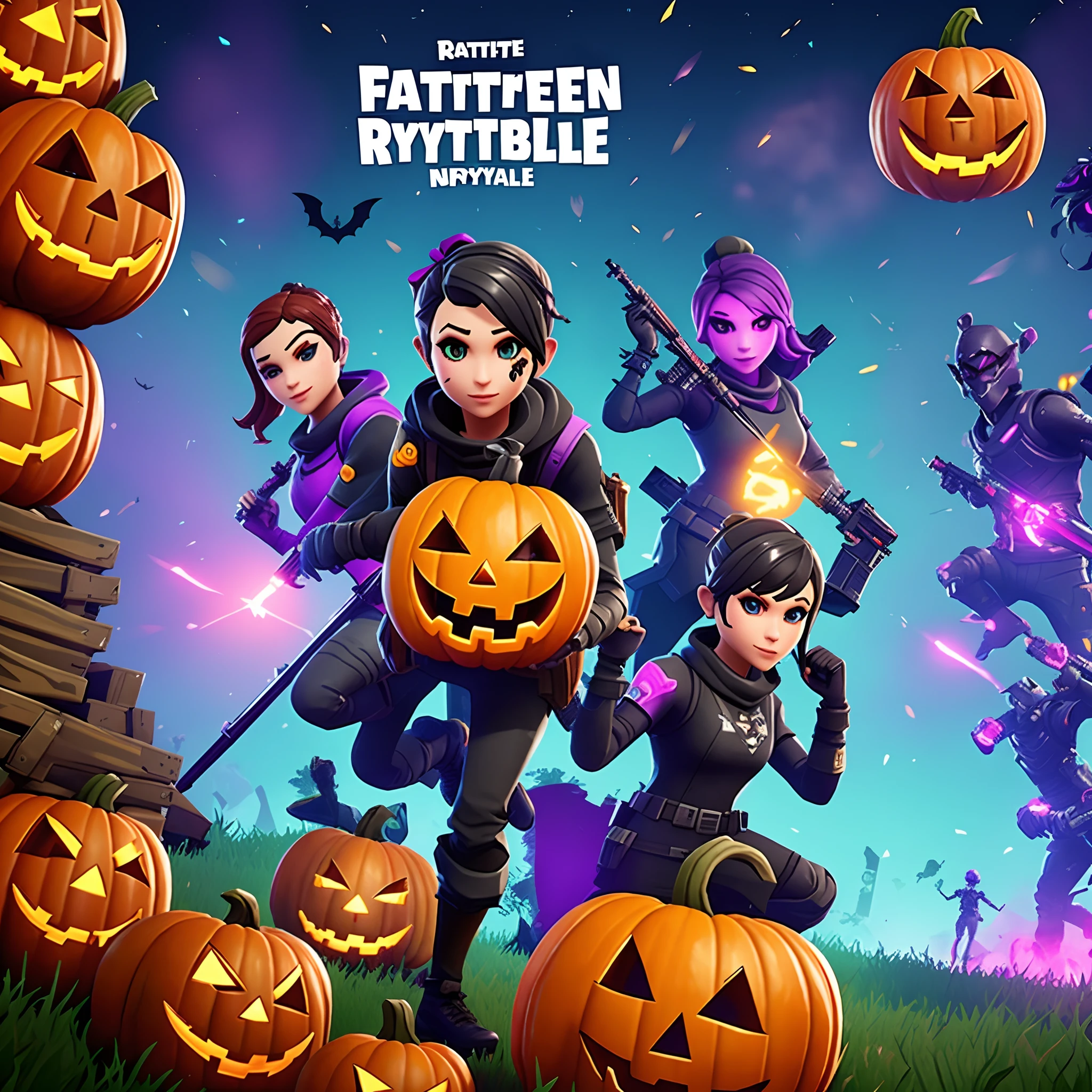 Une affiche originale sur l'halloween de Fortnite Battle Royale.